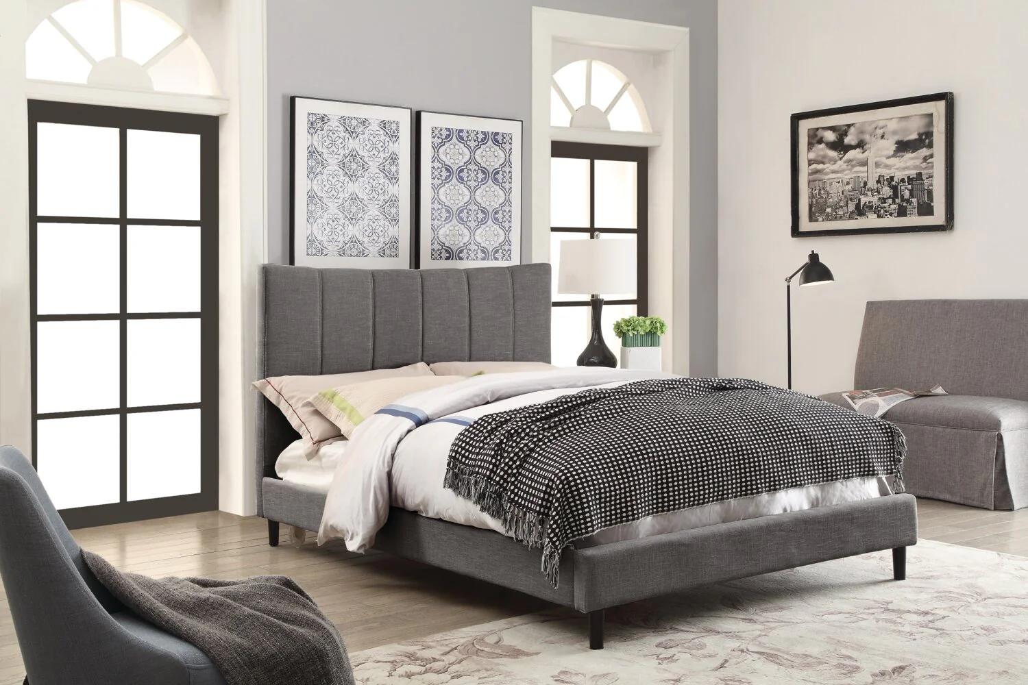 Caterina Platform Full Bed - Grey - Image 3