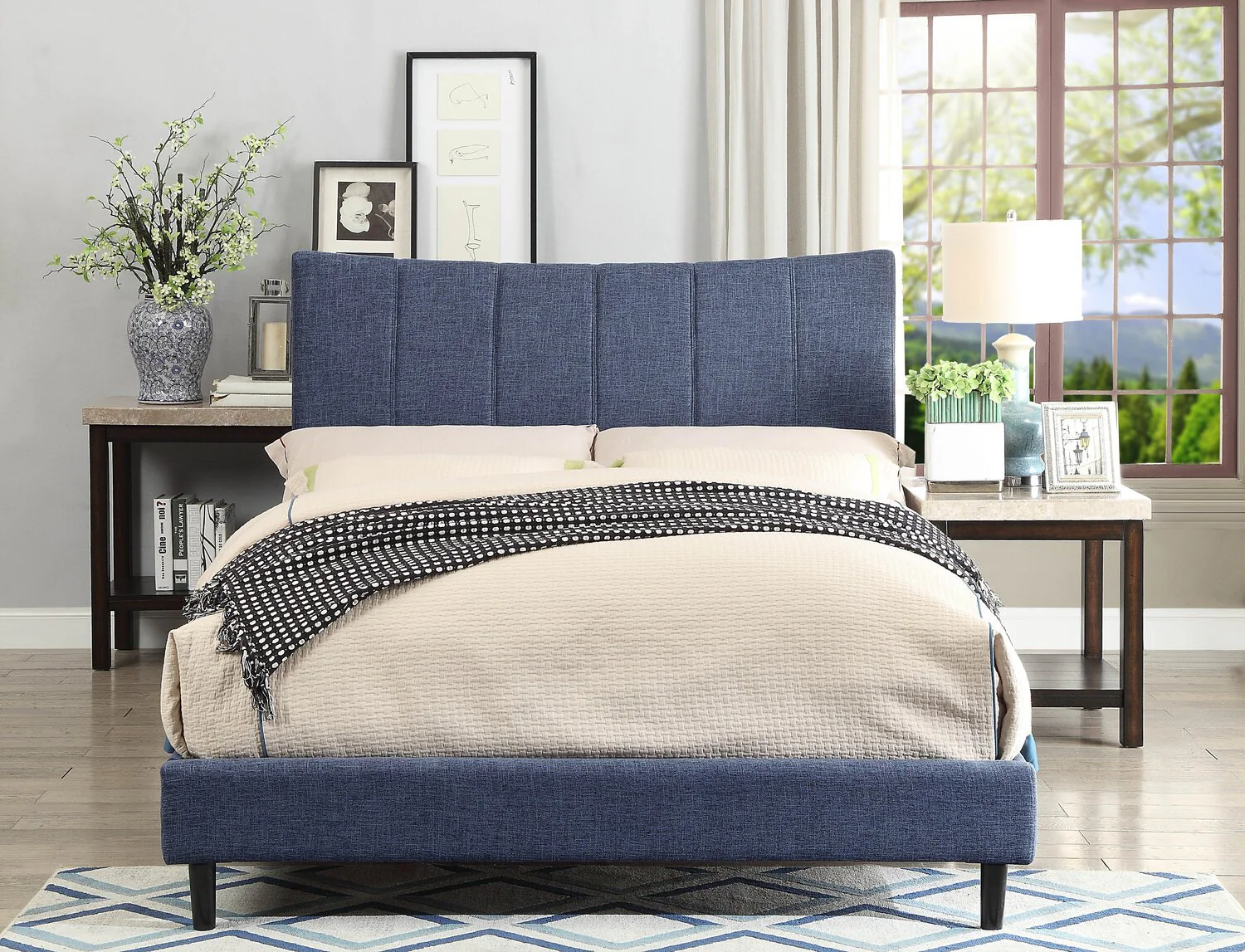 Caterina Platform Full Bed - Navy - Image 3