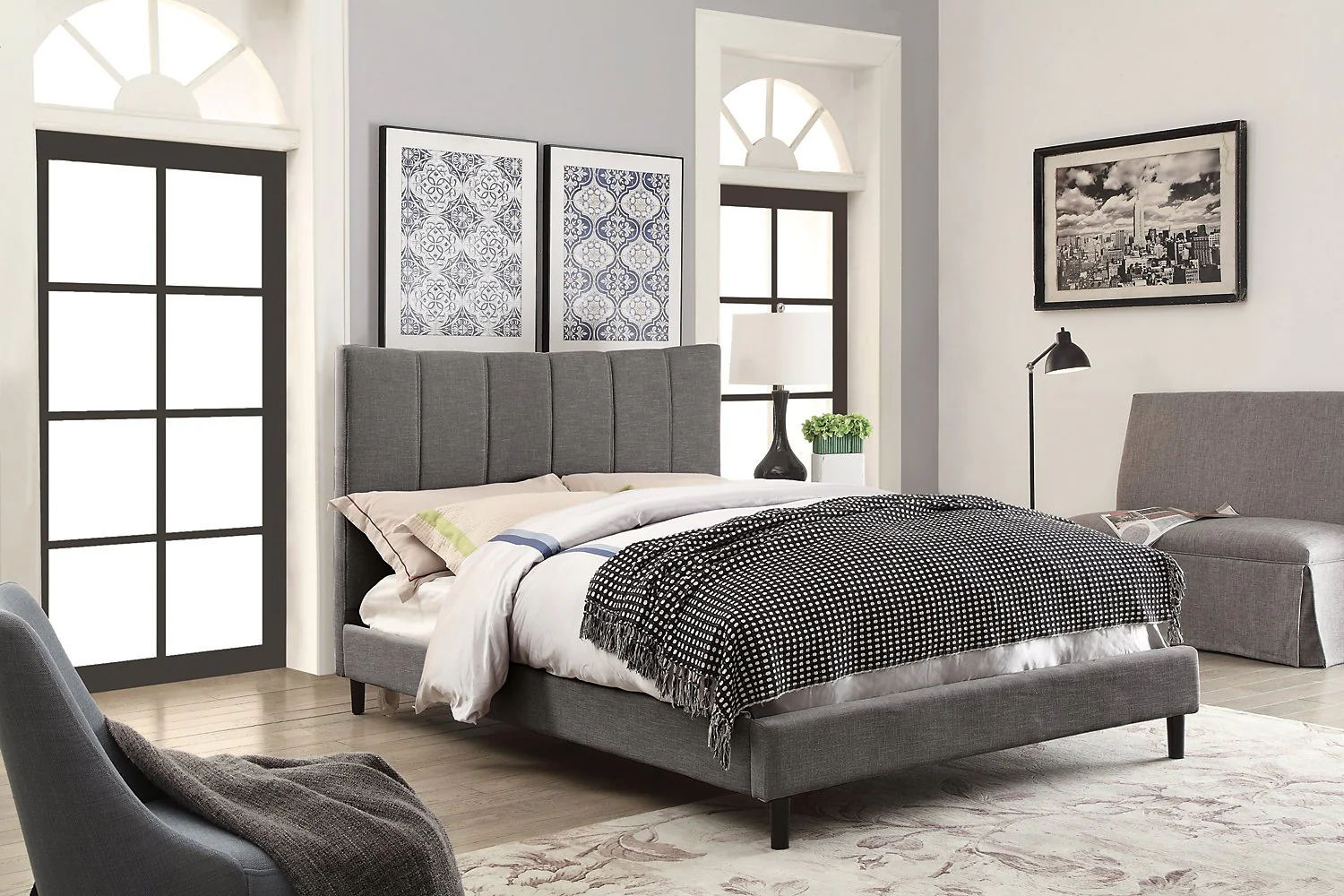 Caterina Platform King Bed - Grey - Image 3