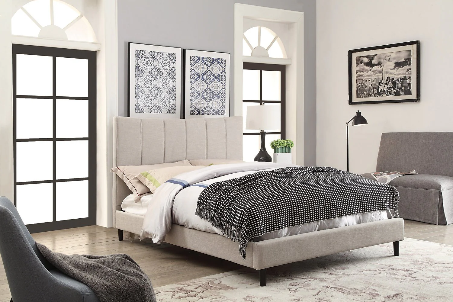 Caterina Platform Queen Bed - Taupe - Image 3