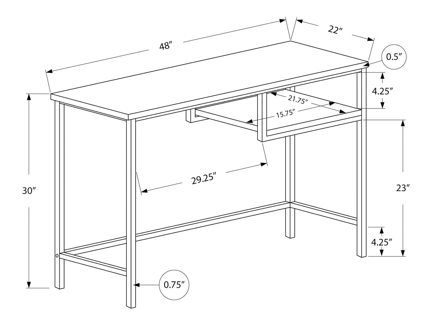 Ceylon Desk - White - Image 4