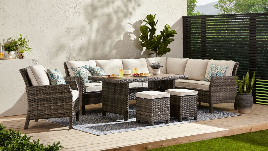 Chester 6-Piece Outdoor Conversation Set - Grey/Beige - Image 2
