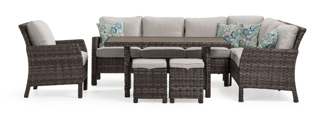 Chester 6-Piece Outdoor Conversation Set - Grey/Beige - Image 3