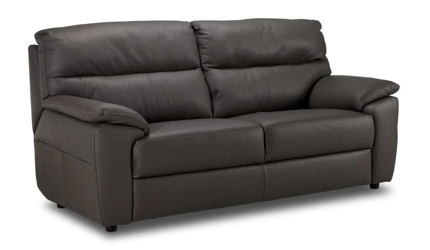 Chicago Leather Sofa and Loveseat Set - Grey - Image 2