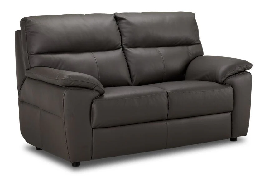 Chicago Leather Sofa, Loveseat and Chair Set - Grey - Image 3