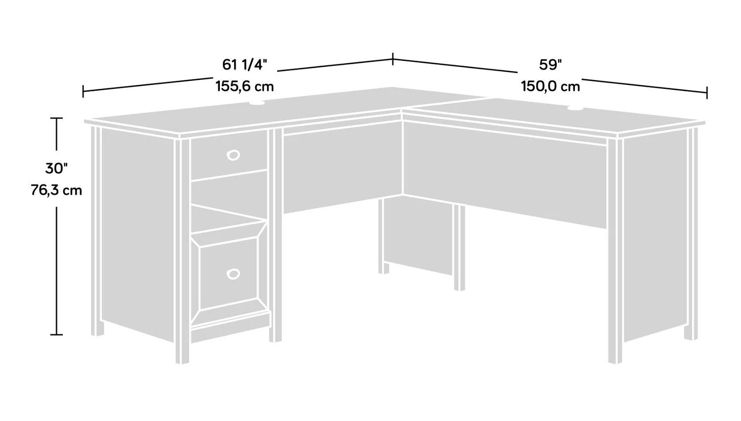 Chiney L-Shaped Desk - Soft White - Image 10