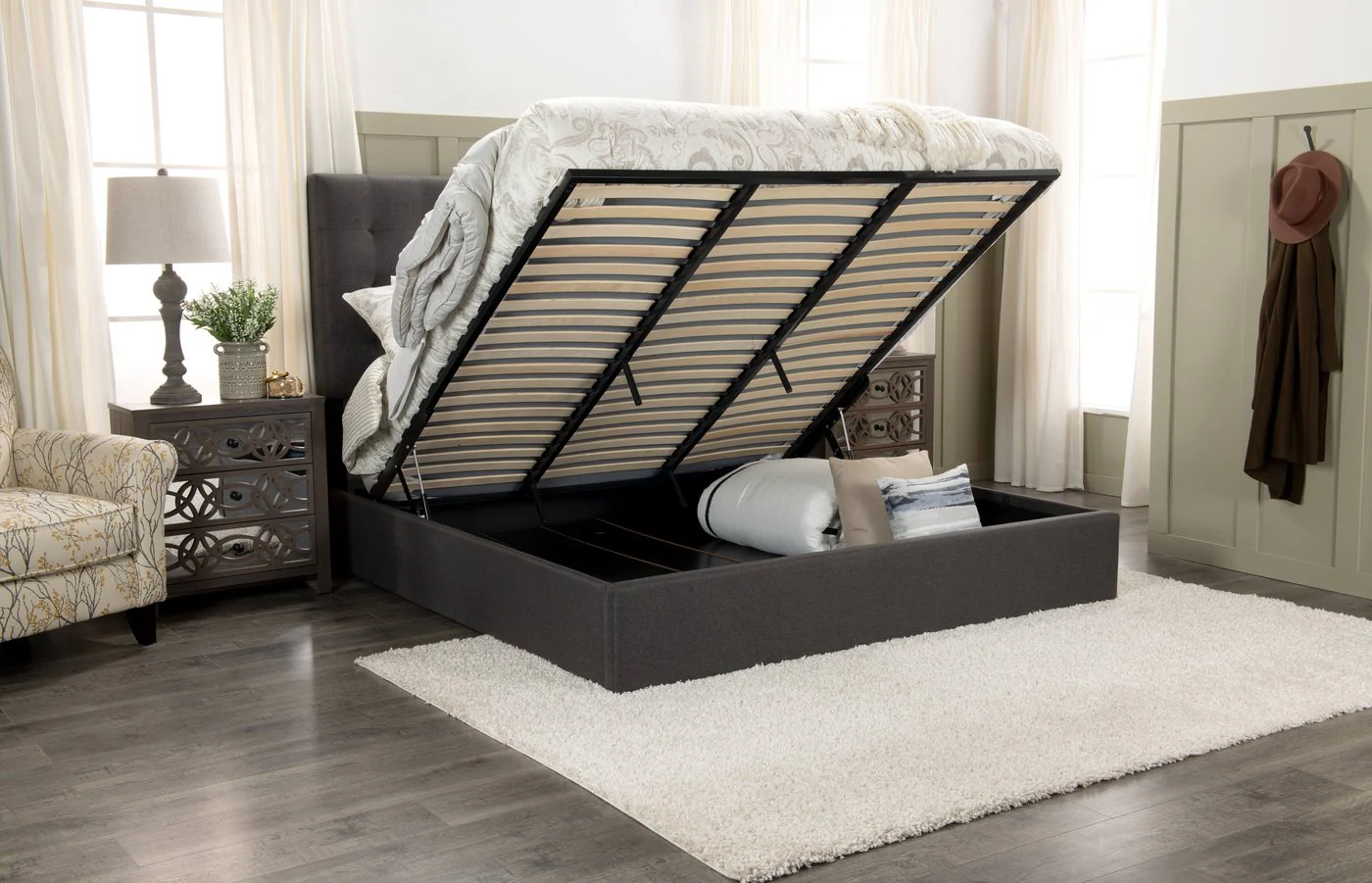 Clementina Storage King Bed - Grey - Image 6