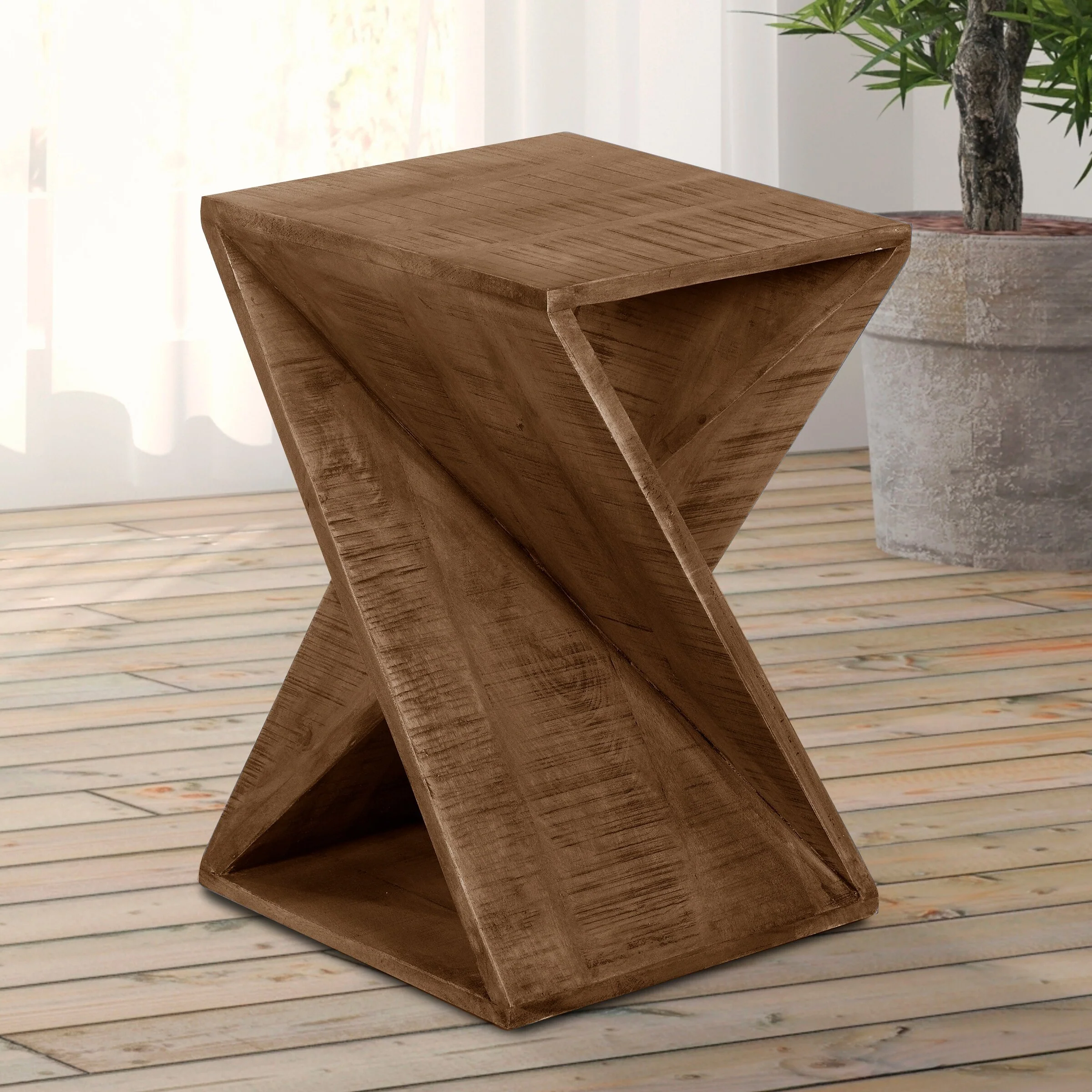 Cline Side Table - Natural Wood - Image 7