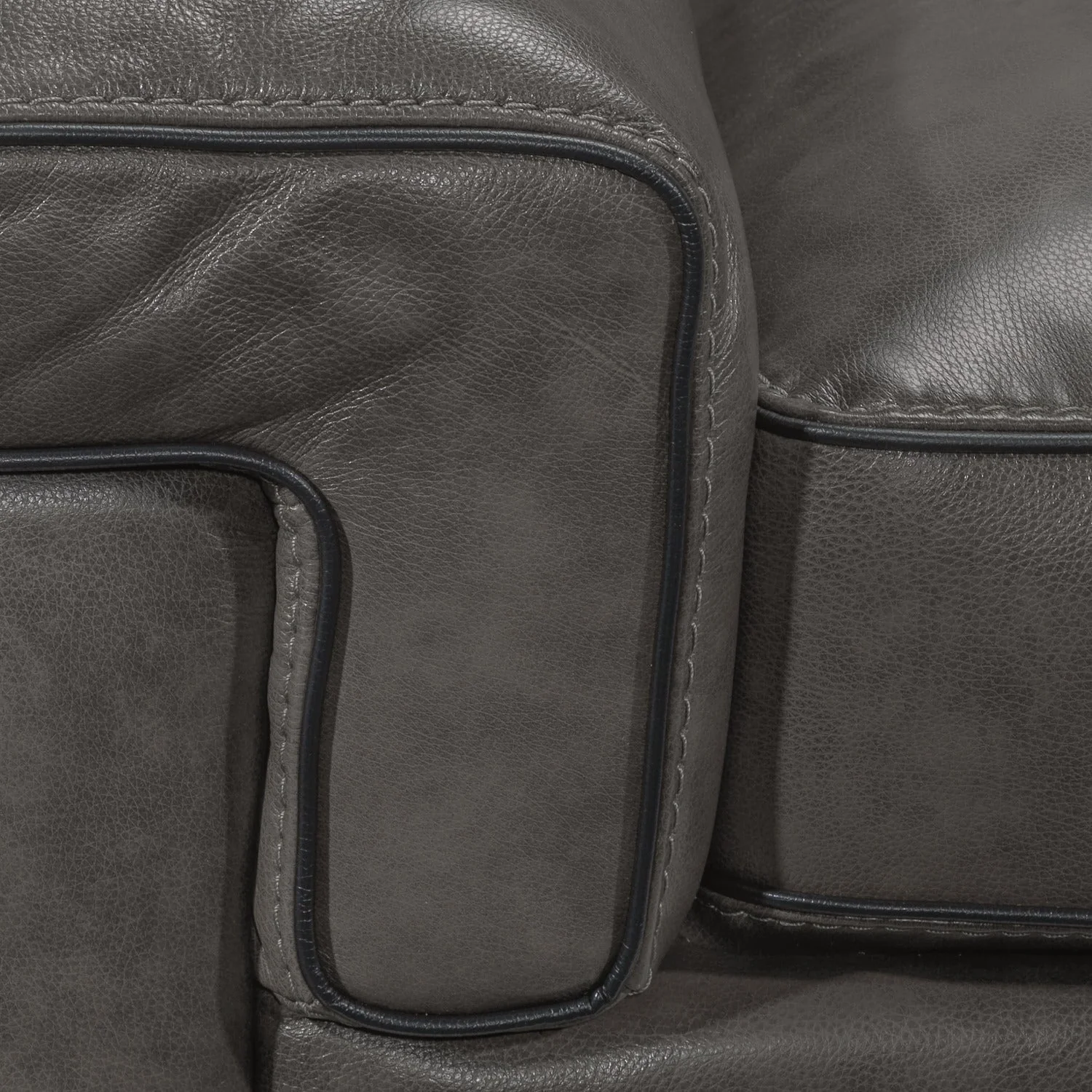 Colton Genuine Leather Loveseat - Charcoal - Image 3