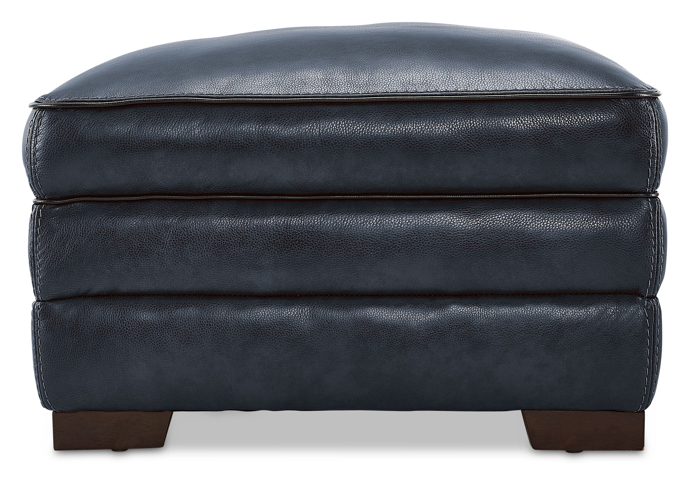 Colton Genuine Leather Ottoman - Cobalt - Image 2