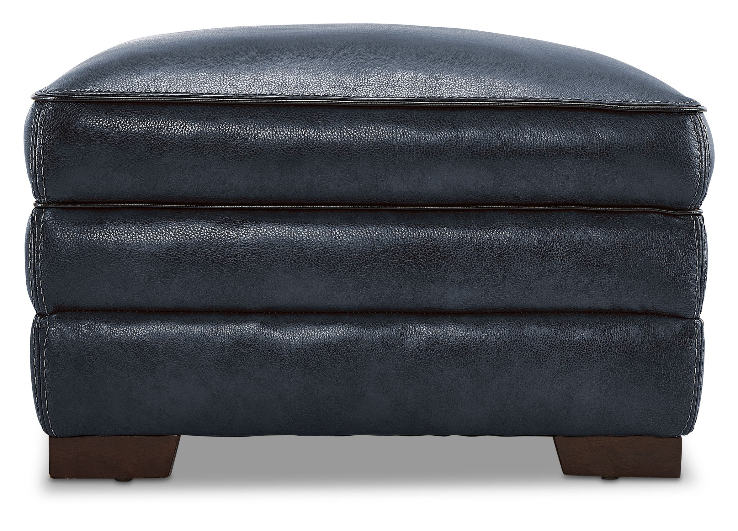 Colton Genuine Leather Ottoman - Cobalt - Image 4