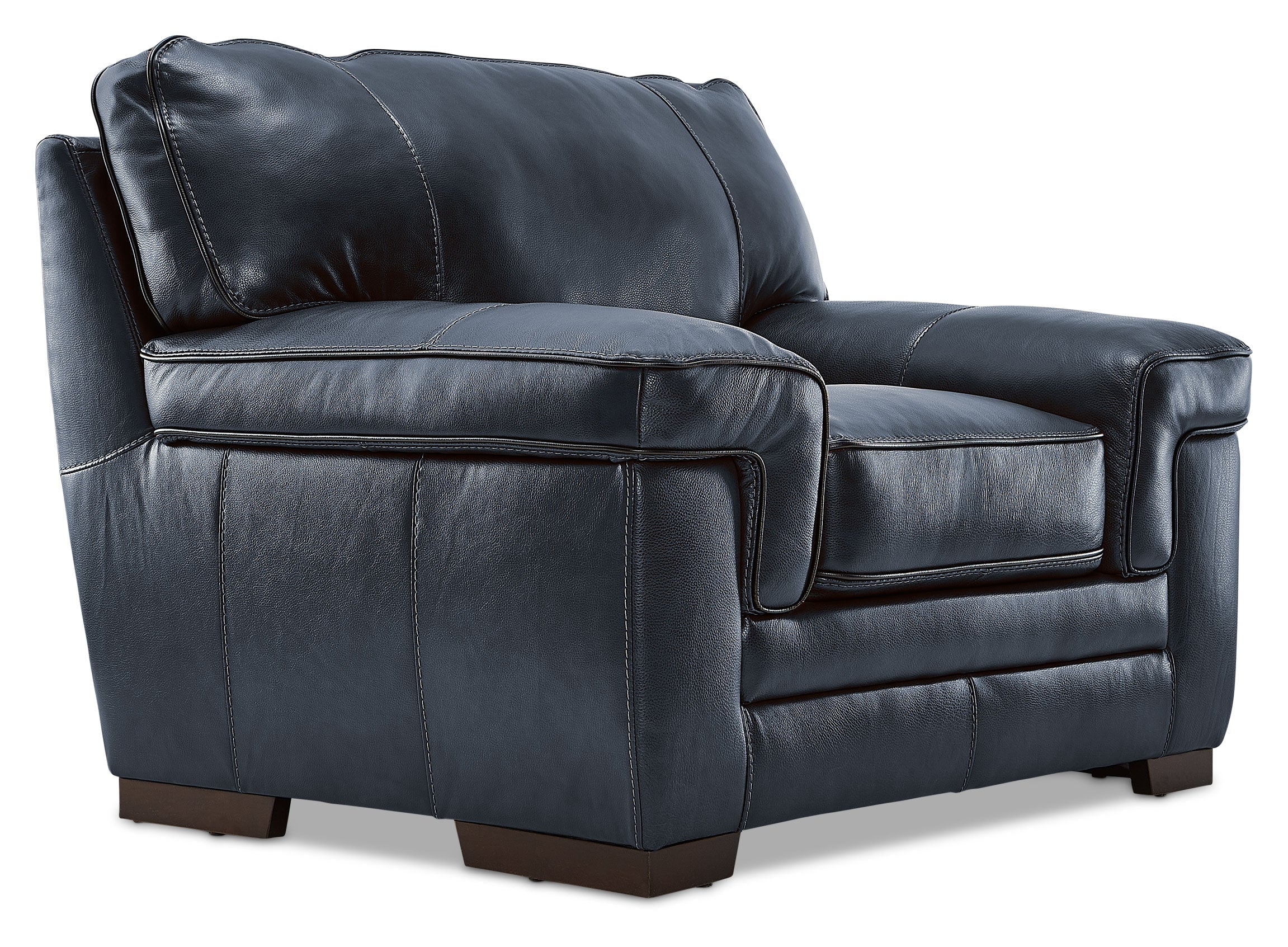Colton Genuine Leather Sofa and Chair Set - Cobalt - Image 3