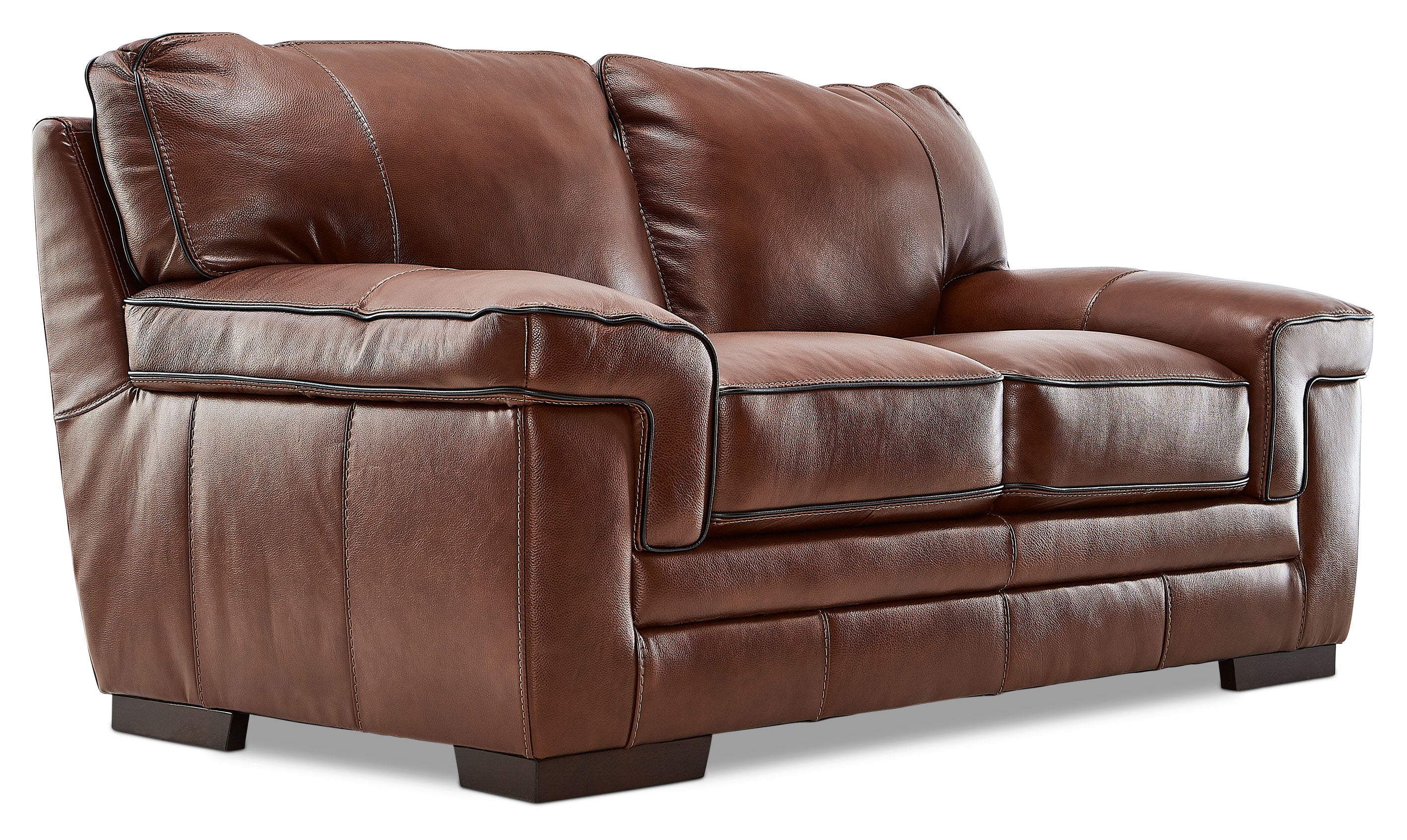 Colton Genuine Leather Sofa and Loveseat Set - Cognac - Image 3