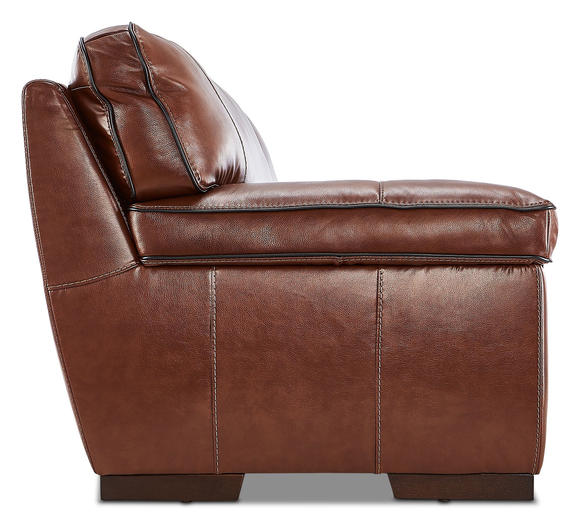 Colton Genuine Leather Sofa - Cognac - Image 3