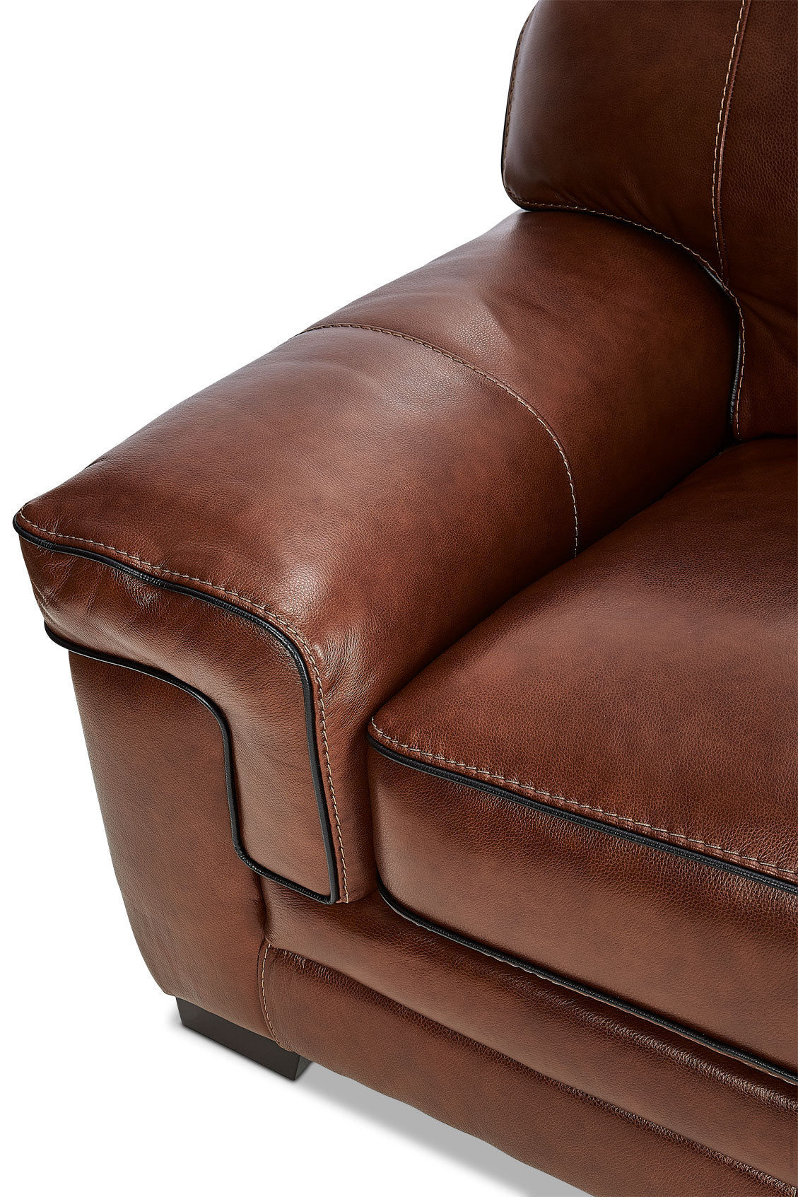 Colton Genuine Leather Sofa - Cognac - Image 5