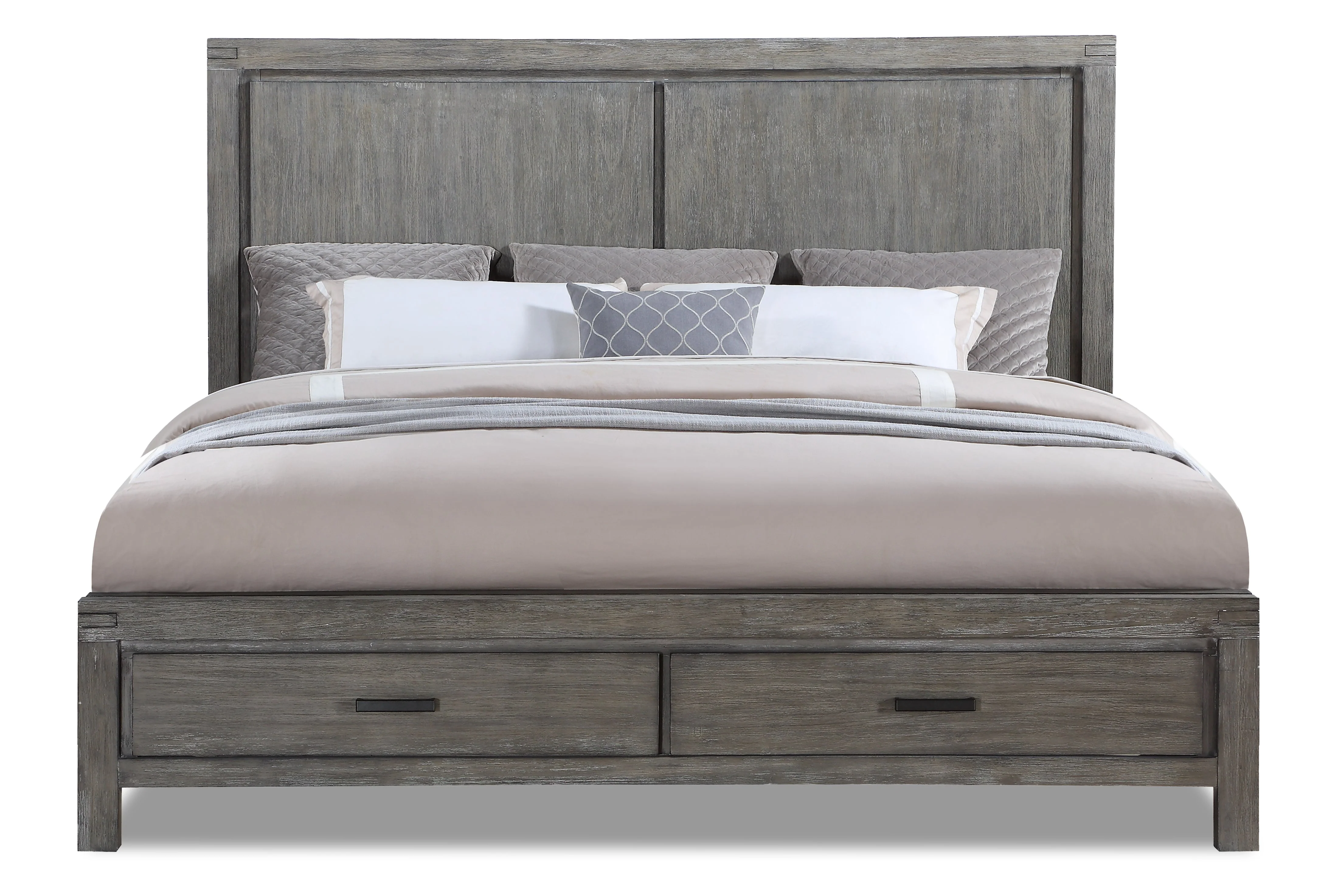 Conrad 6-Piece King Bedroom Set - Wire-Brushed Grey - Image 4