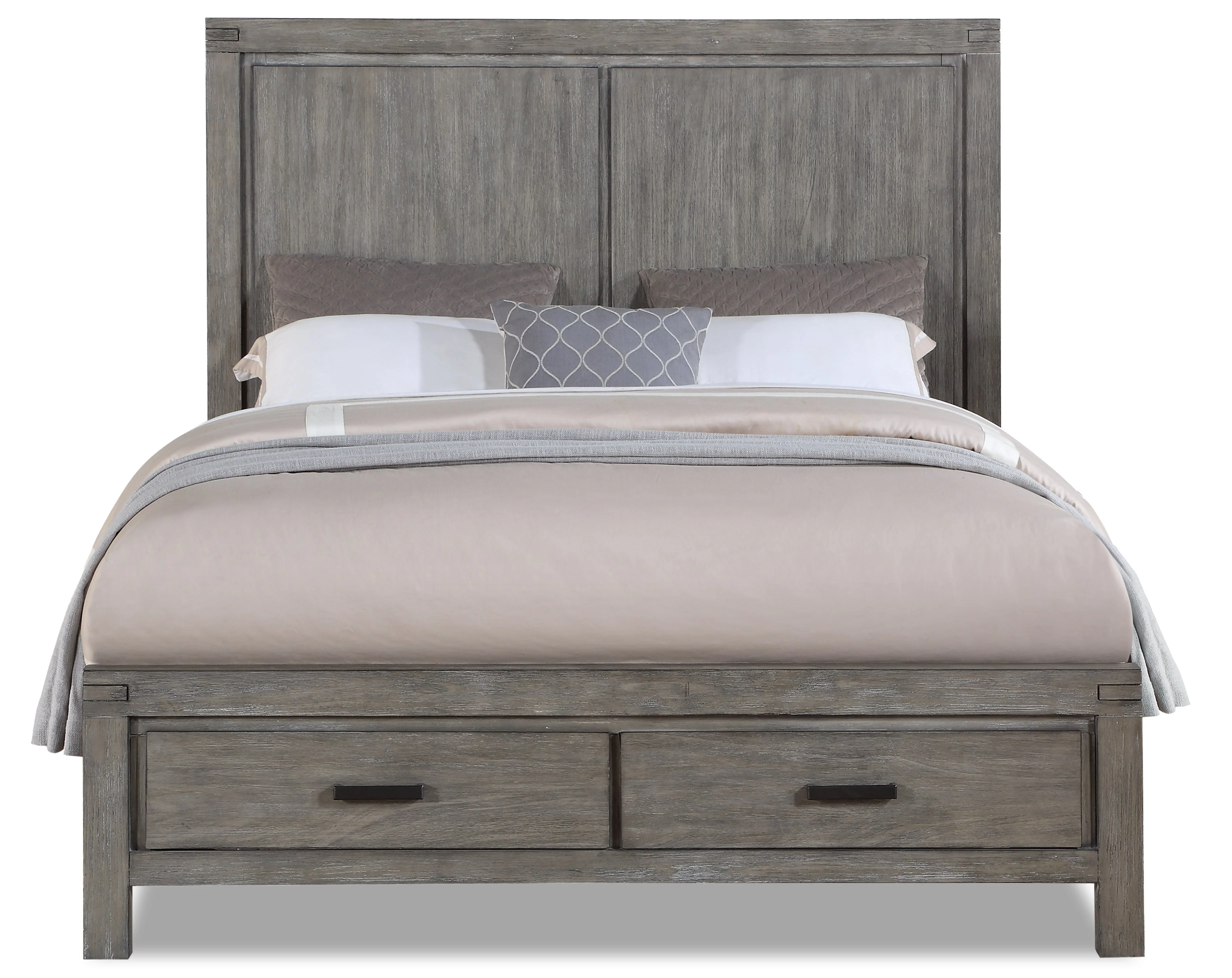 Conrad Queen Bed - Wire-Brushed Grey - Image 2