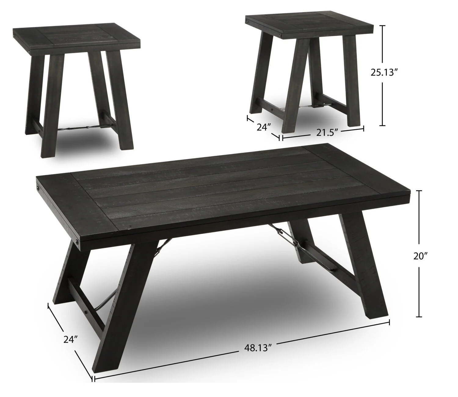 Corsic 3-Piece Coffee and Two End Tables Package - Image 4