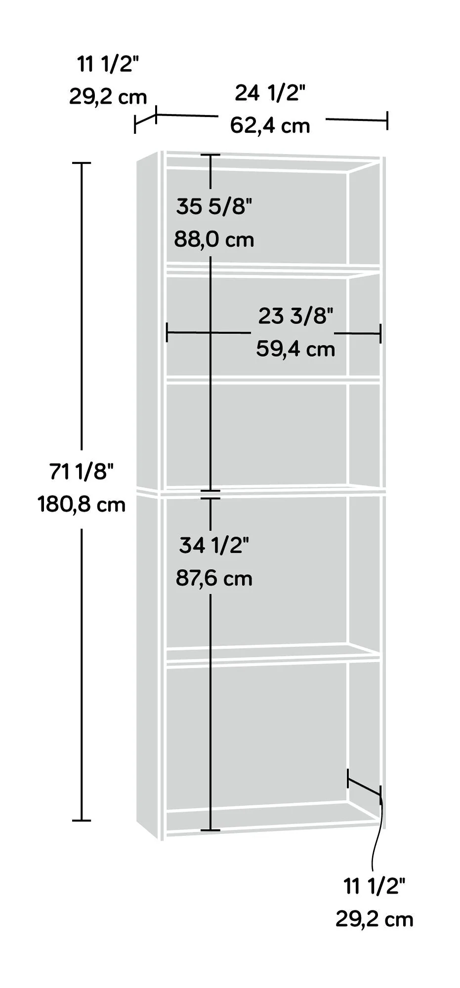 Corwin 5-Shelf Bookcase - Brook Cherry - Image 2