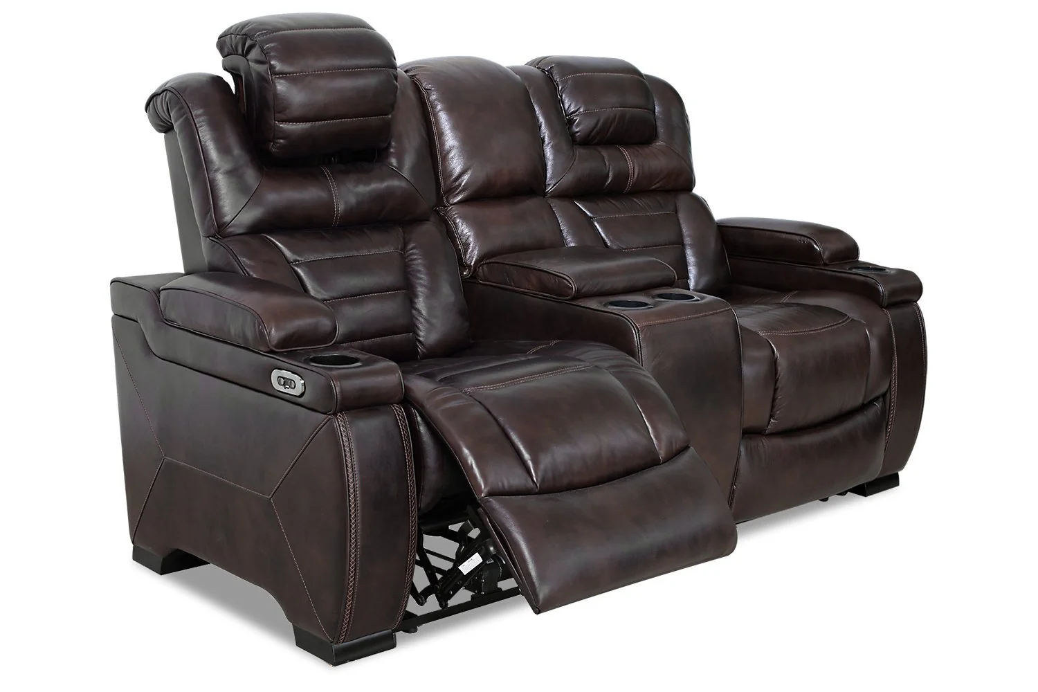 Costa Genuine Leather Power Reclining Loveseat - Brown - Image 2
