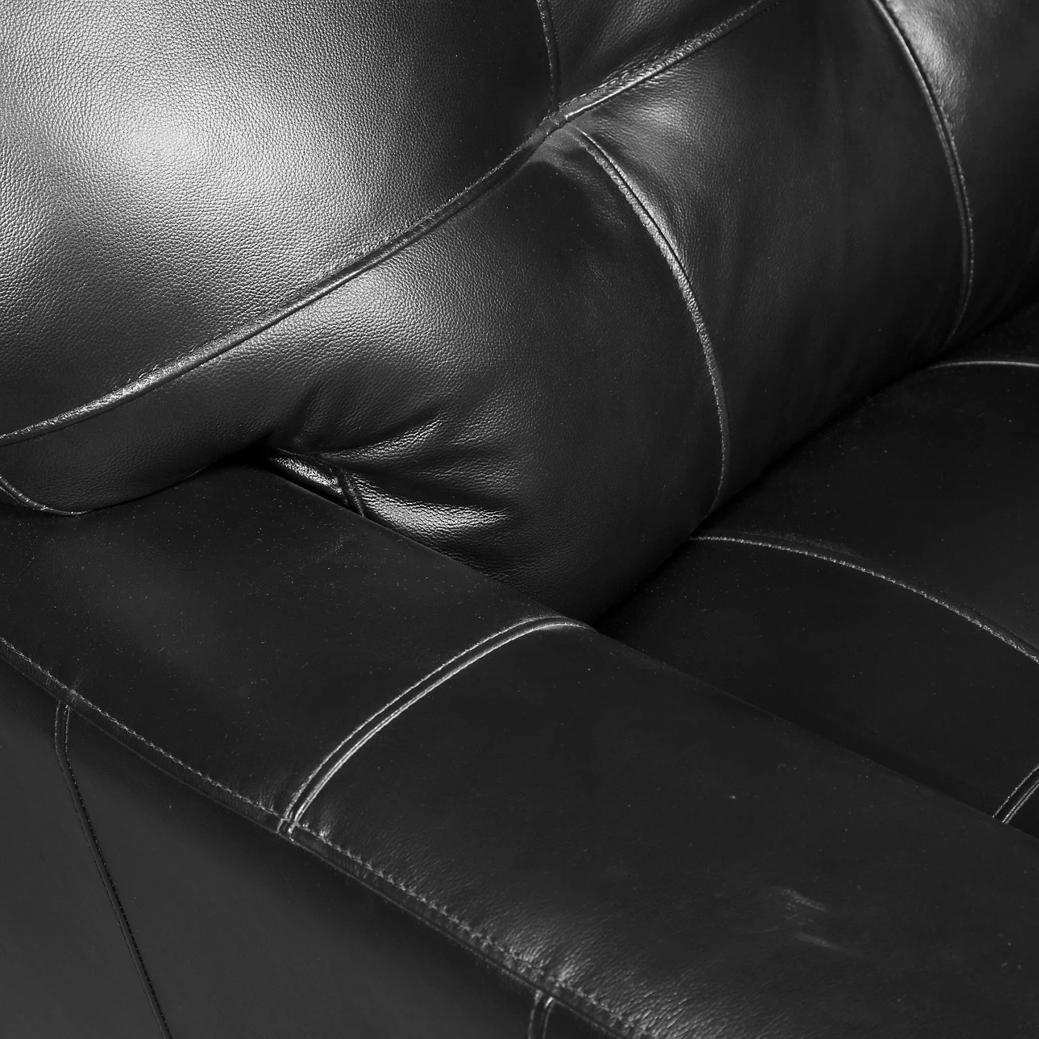 Cousteau Genuine Leather Loveseat - Black - Image 6