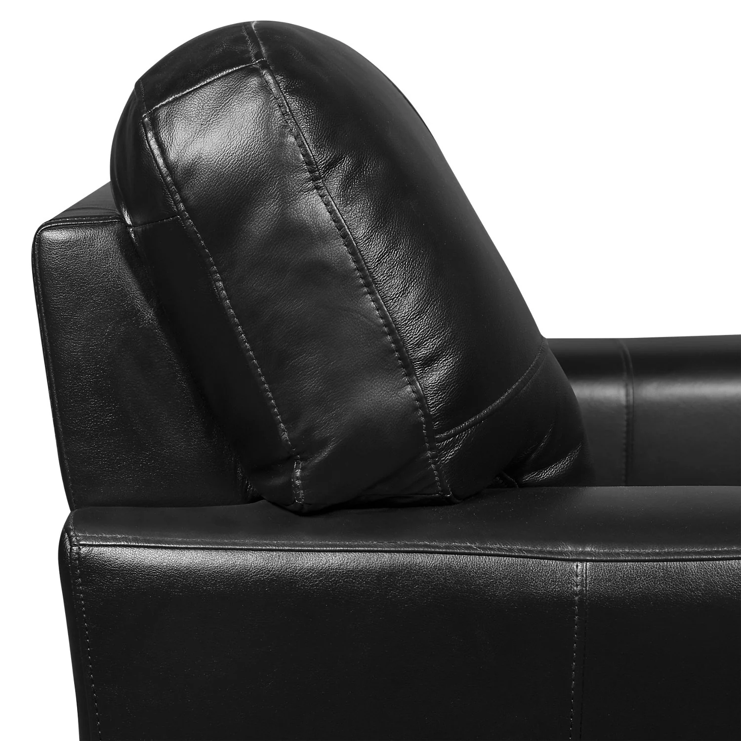 Cousteau Genuine Leather Loveseat - Black - Image 7