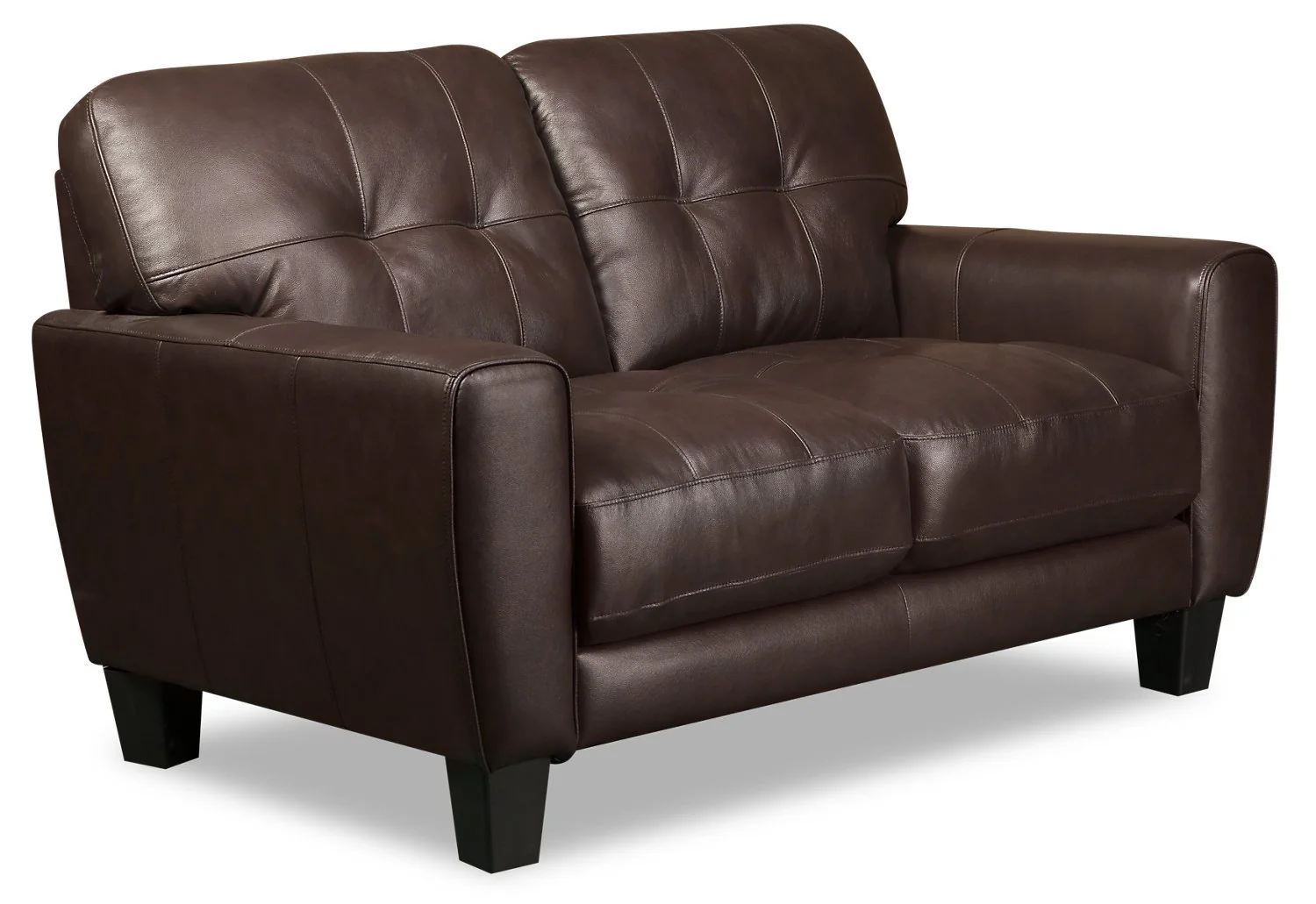 Cousteau Genuine Leather Loveseat - Brown - Image 2