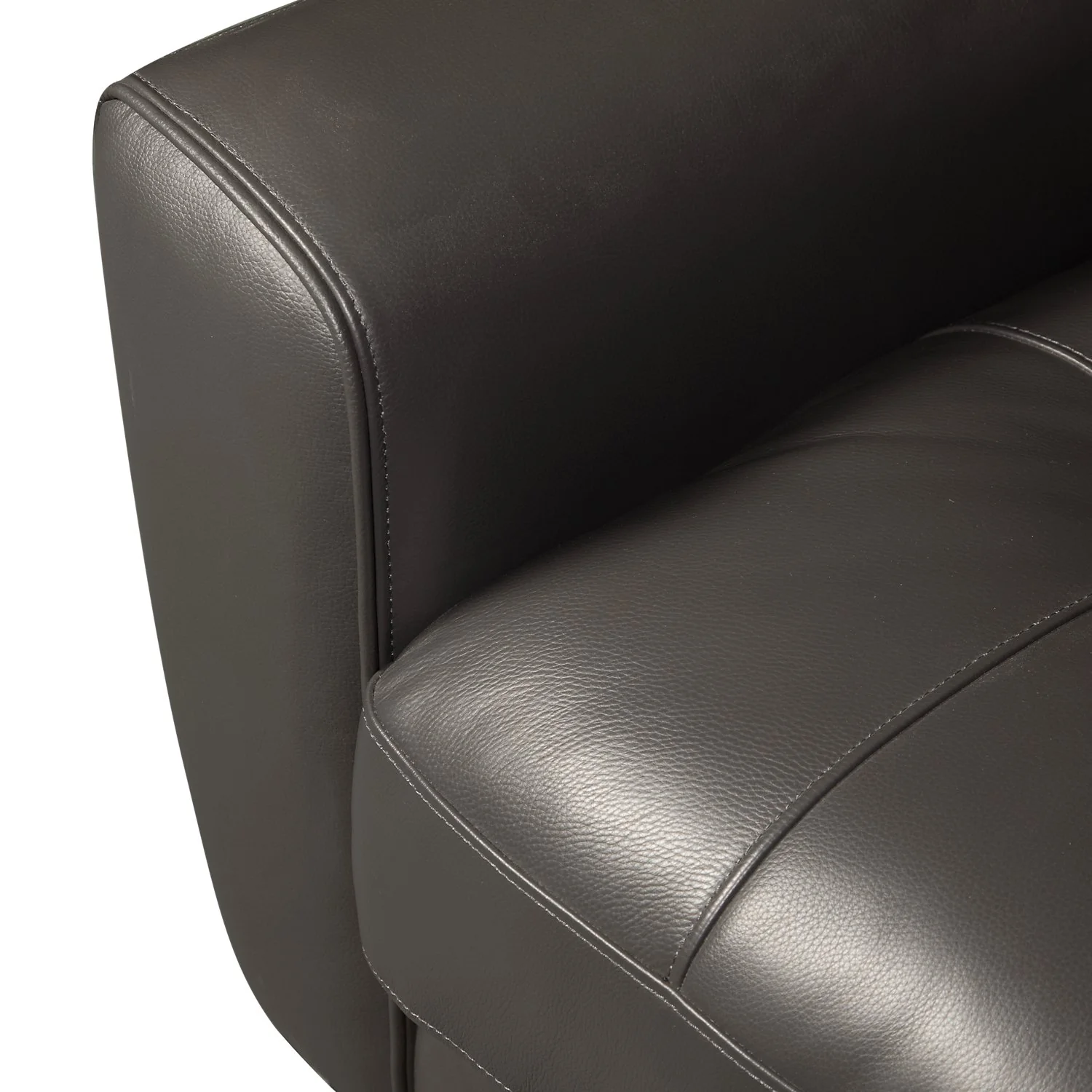 Cousteau Genuine Leather Loveseat - Grey - Image 6