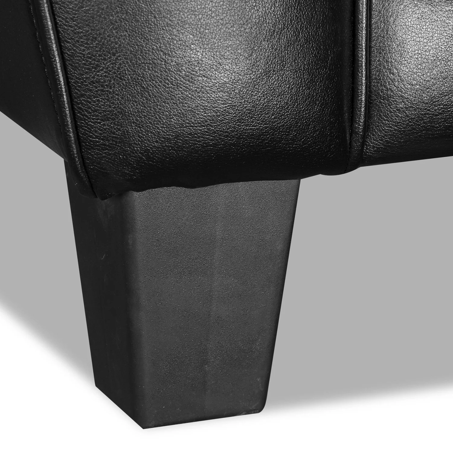 Cousteau Genuine Leather Sofa - Black - Image 9