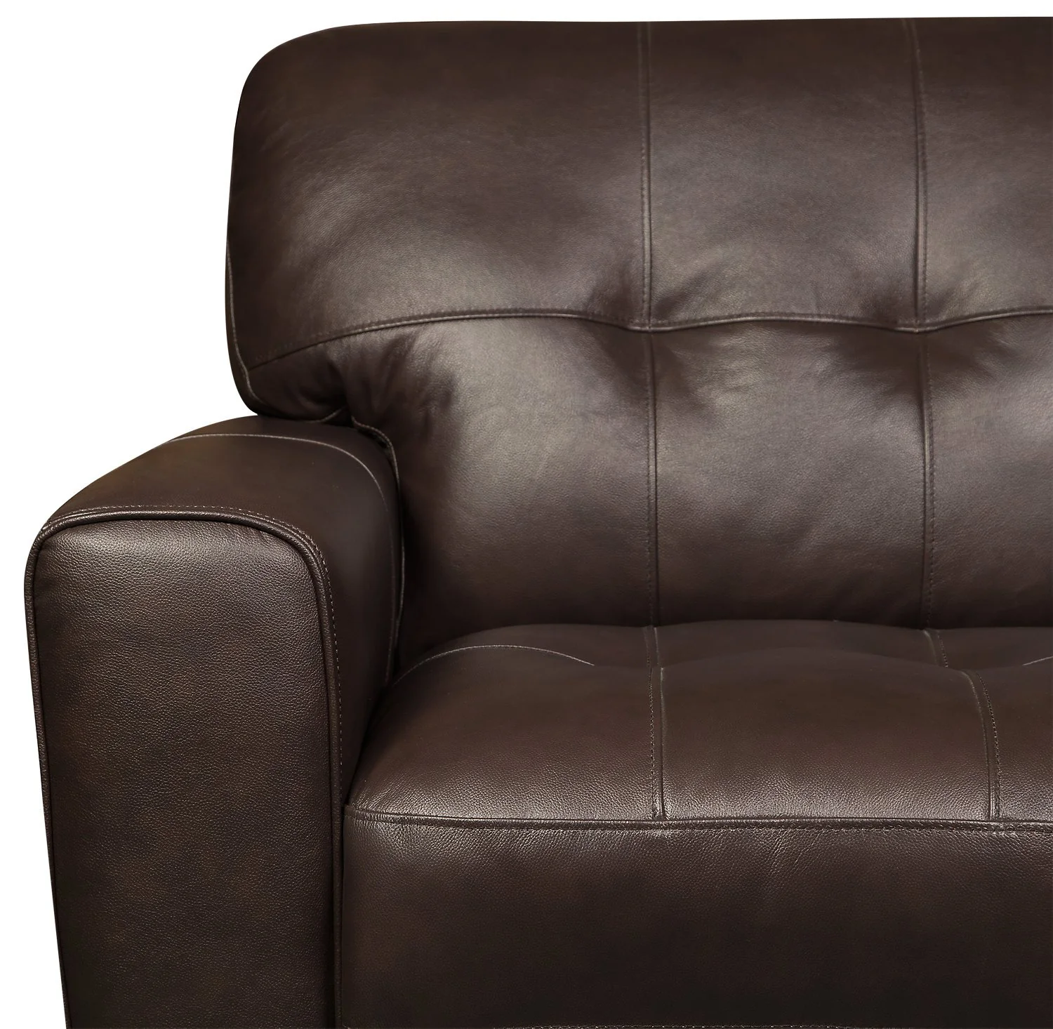 Cousteau Genuine Leather Sofa - Brown - Image 3