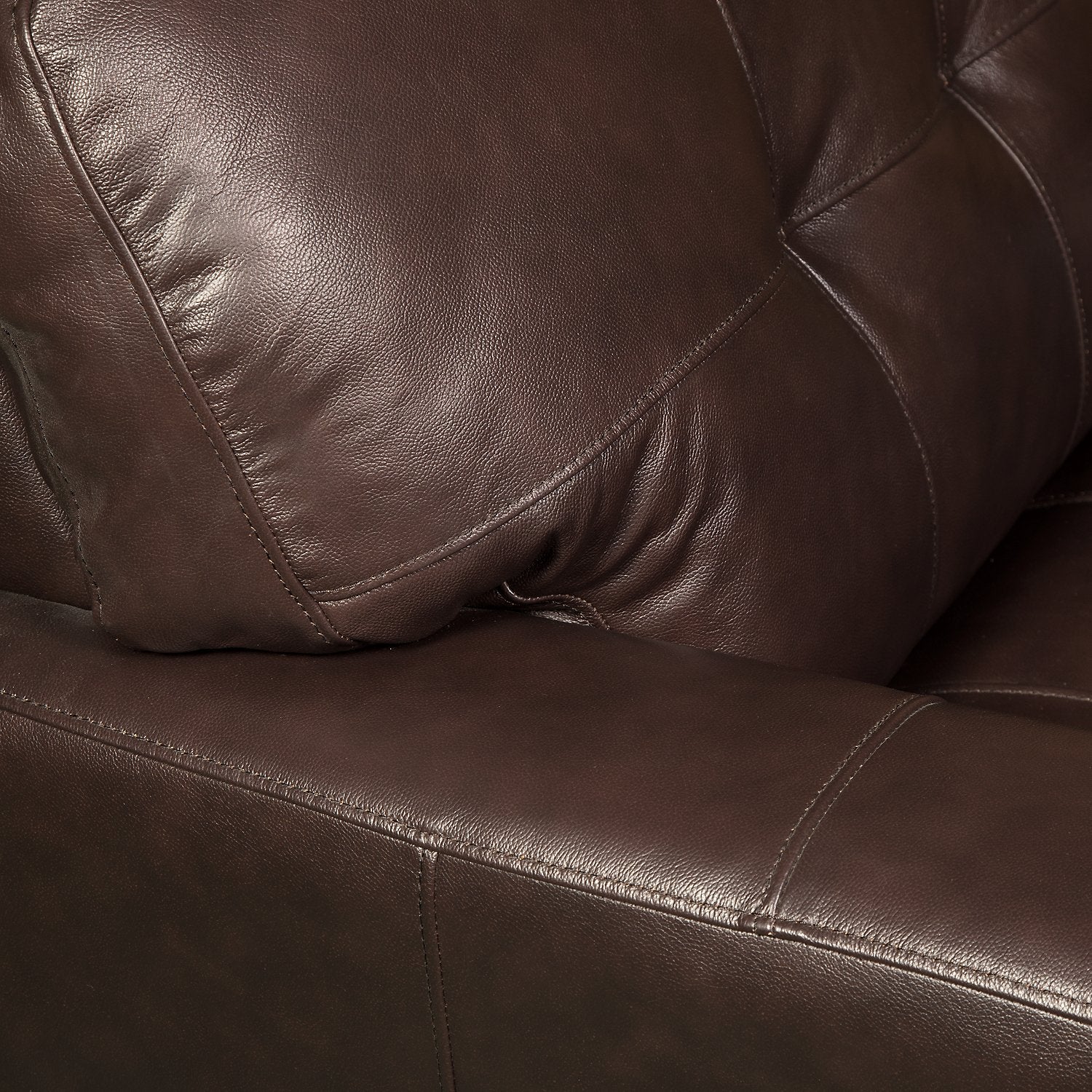 Cousteau Genuine Leather Sofa - Brown - Image 4