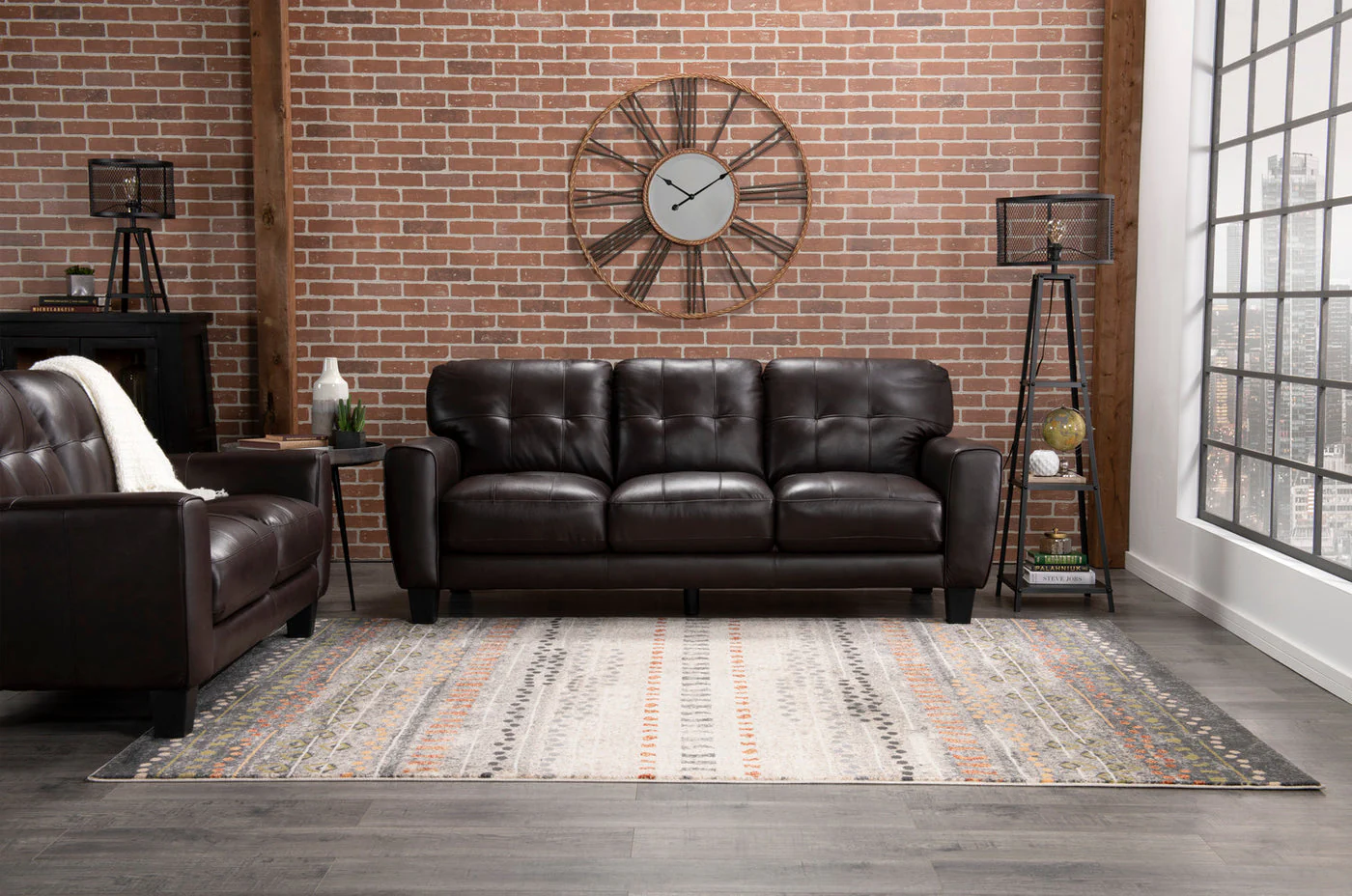 Cousteau Genuine Leather Sofa - Brown - Image 8