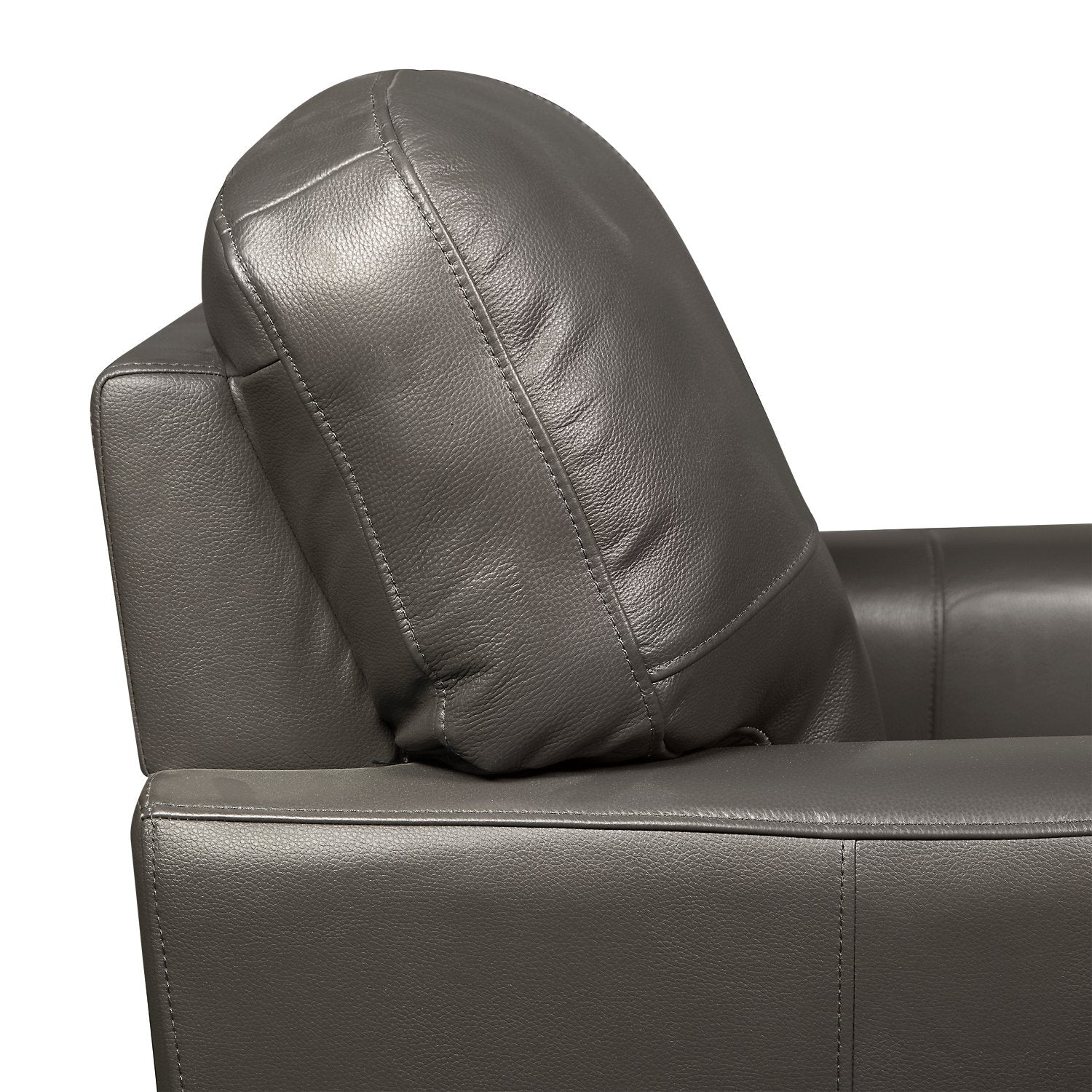 Cousteau Genuine Leather Sofa - Grey - Image 5