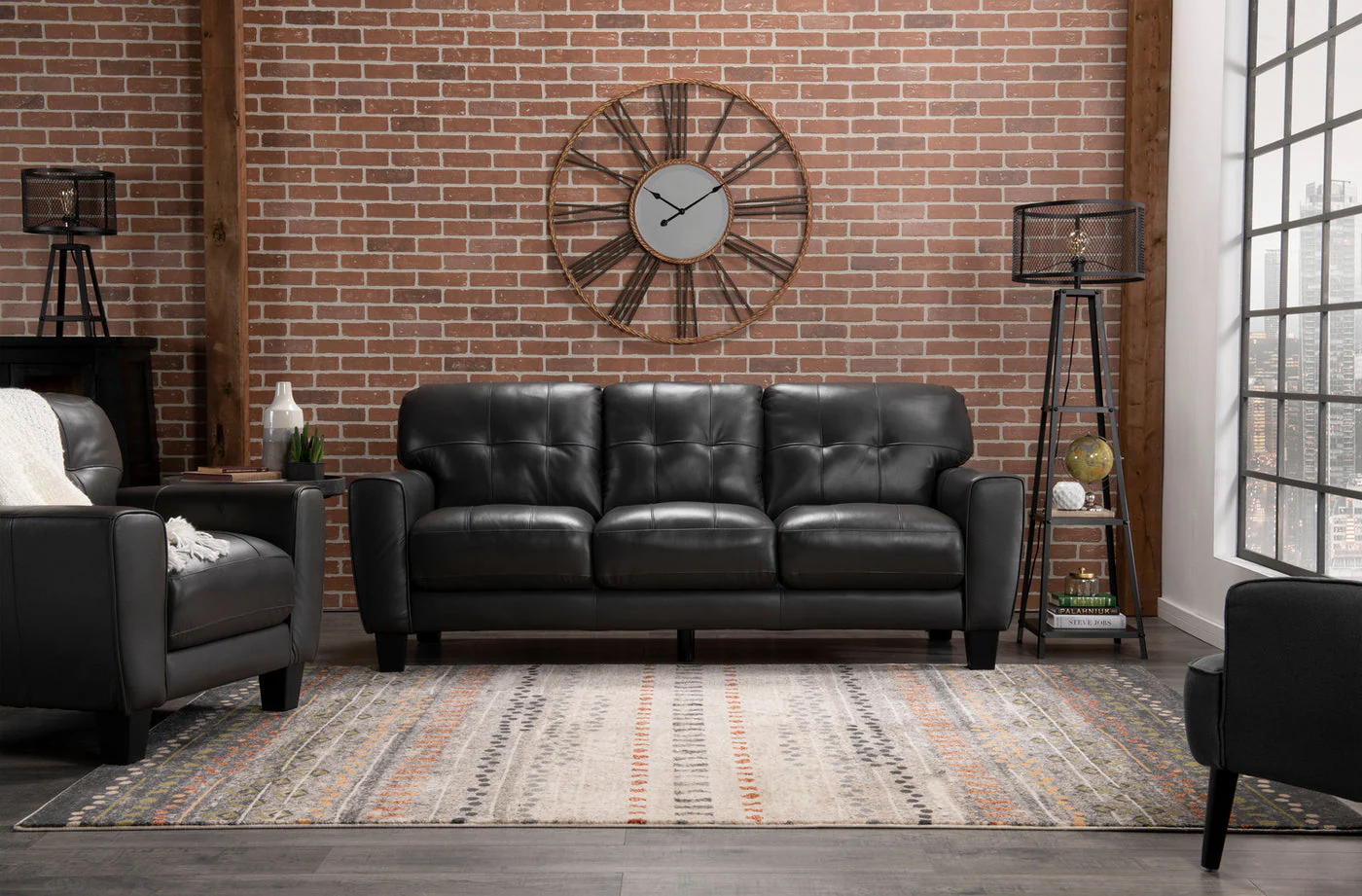 Cousteau Genuine Leather Sofa - Grey - Image 8