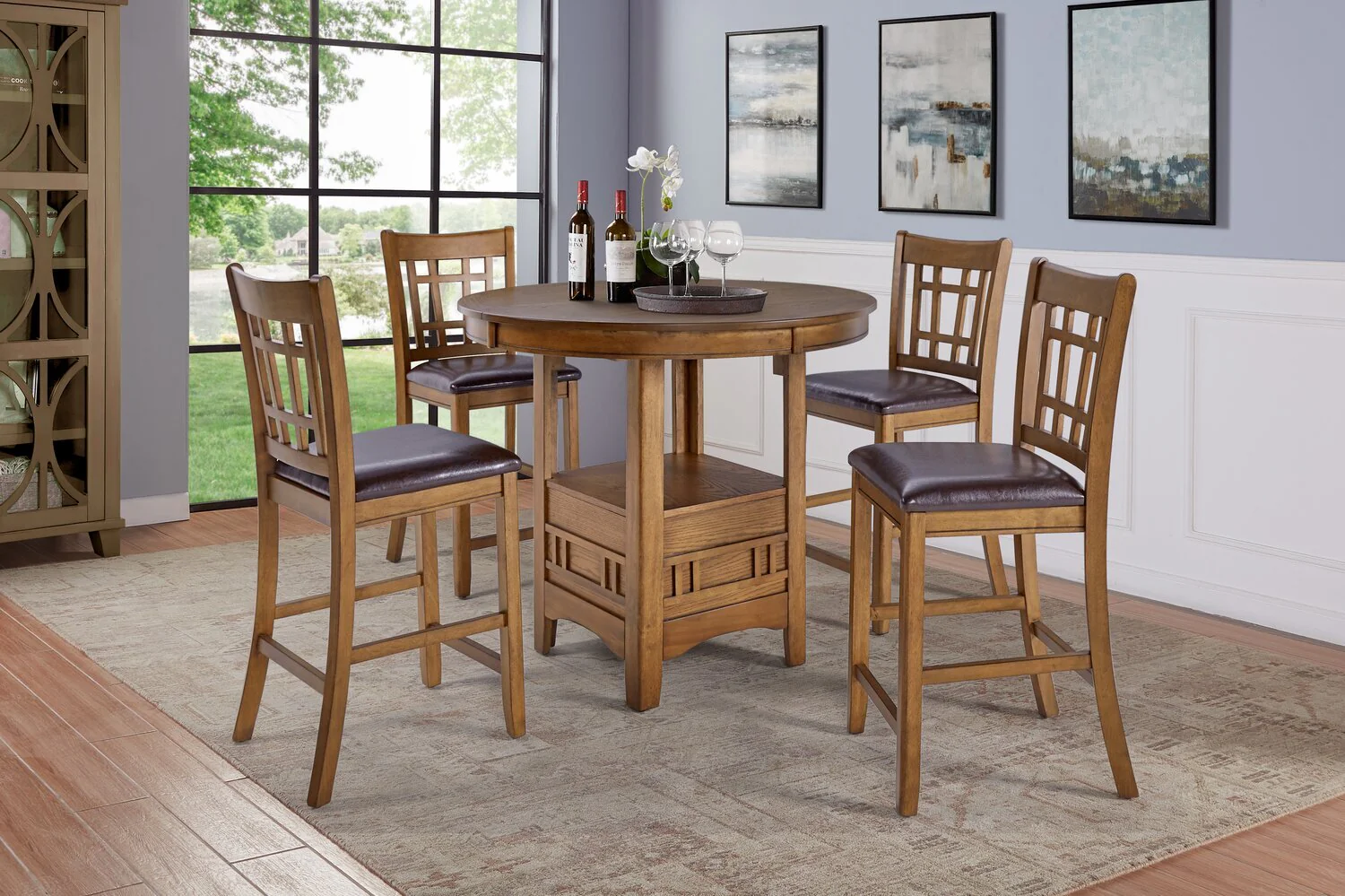 Coventry 5-Piece Counter-Height Dining Set - Walnut - Image 9