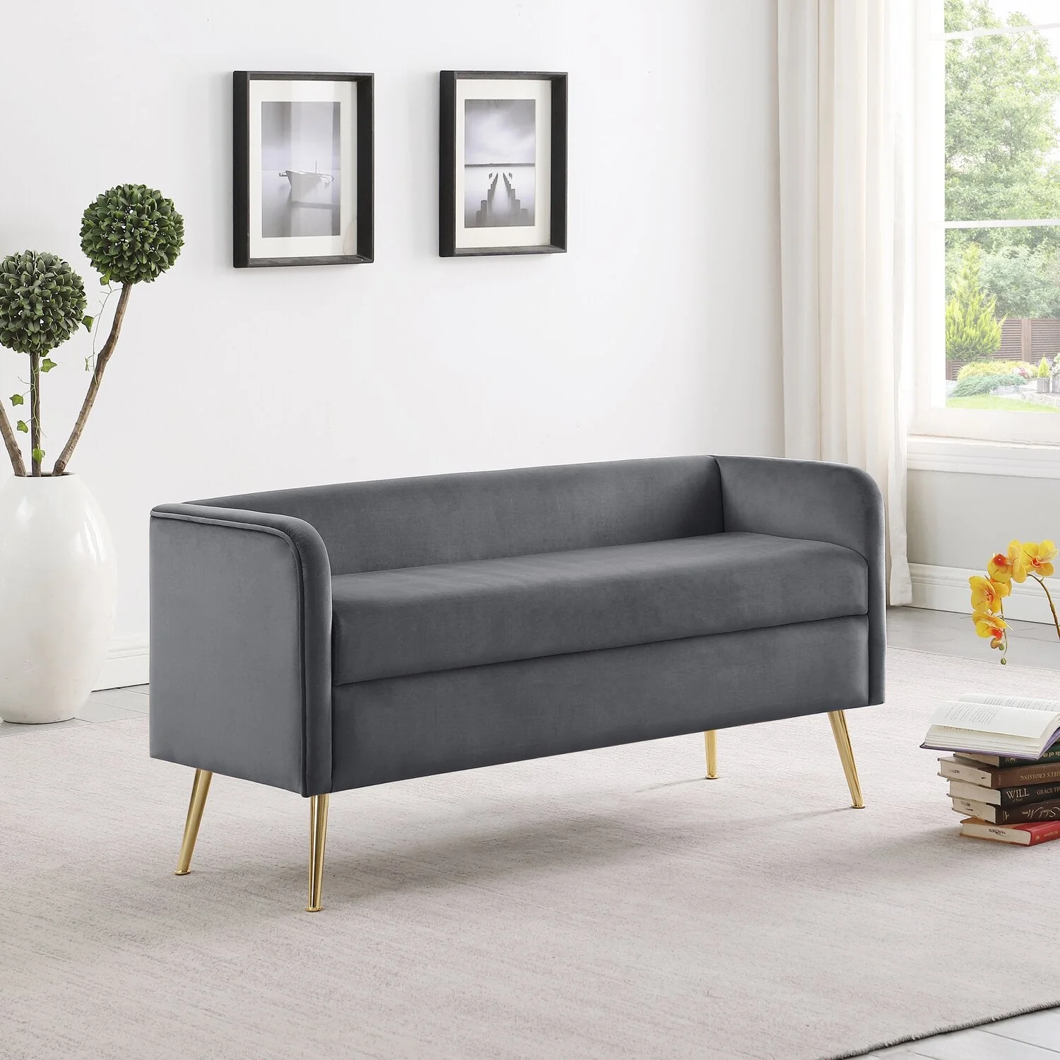 Coyston Bench - Grey - Image 5