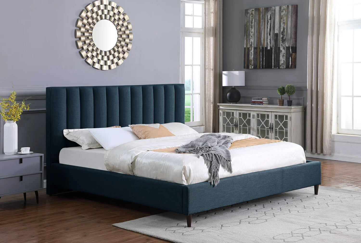 Cresbard King Platform Bed - Blue - Image 3