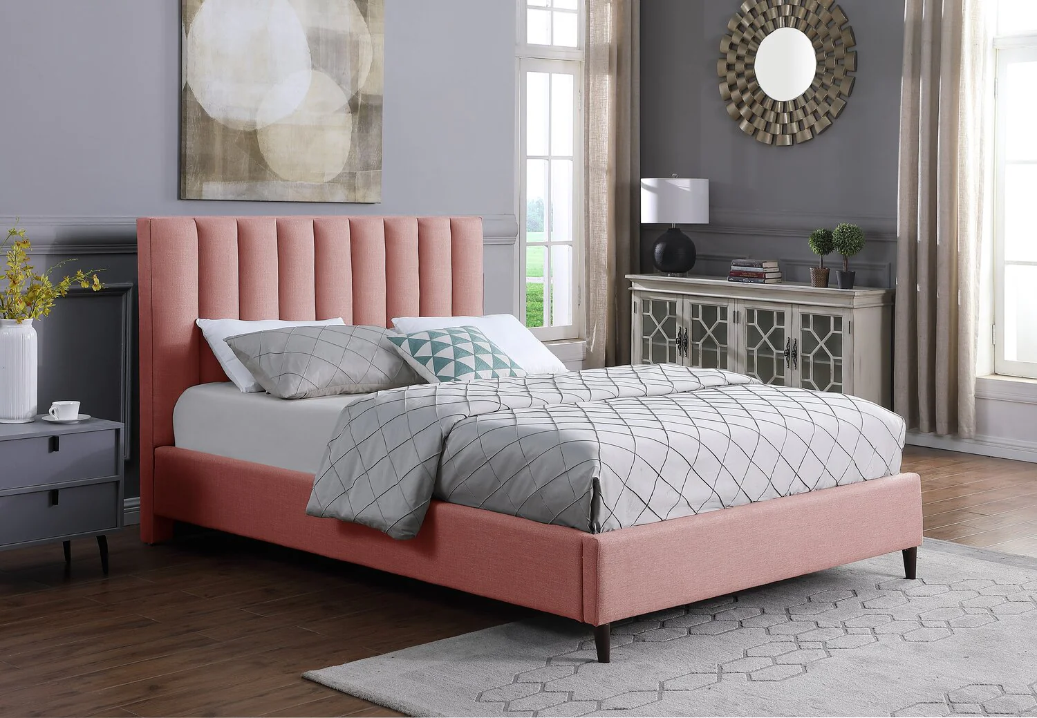 Cresbard Queen Platform Bed - Pink - Image 5