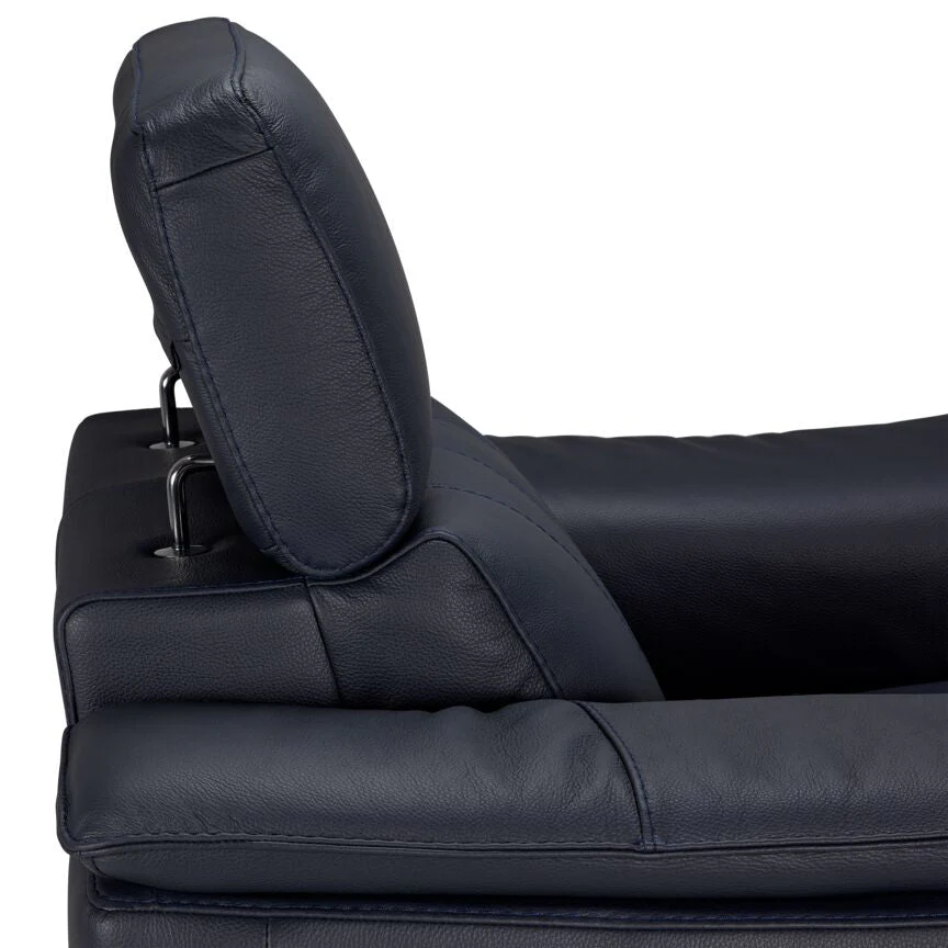 Croft Leather Chair - Blue - Image 5