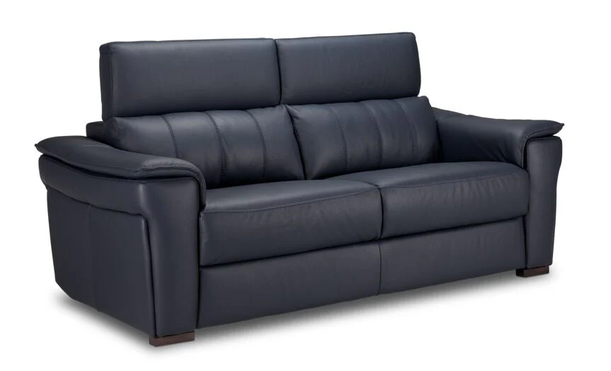 Croft Leather Sofa, Loveseat and Chair Set - Blue - Image 2