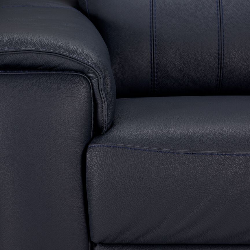 Croft Leather Sofa, Loveseat and Chair Set - Blue - Image 6