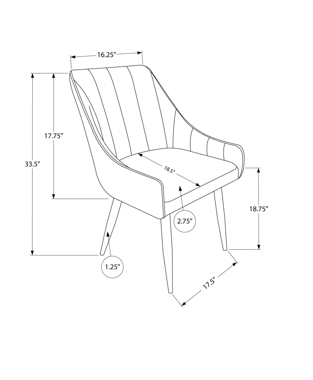 Daisel Dining Chair - Taupe - Image 9