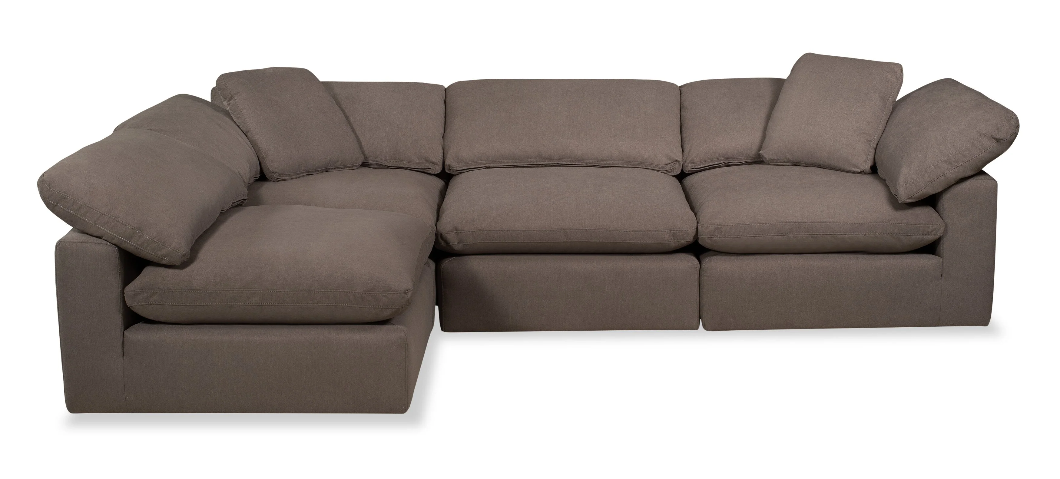 Dalyn 4-Piece Linen-Look Fabric Modular Sectional - Slate - Image 2