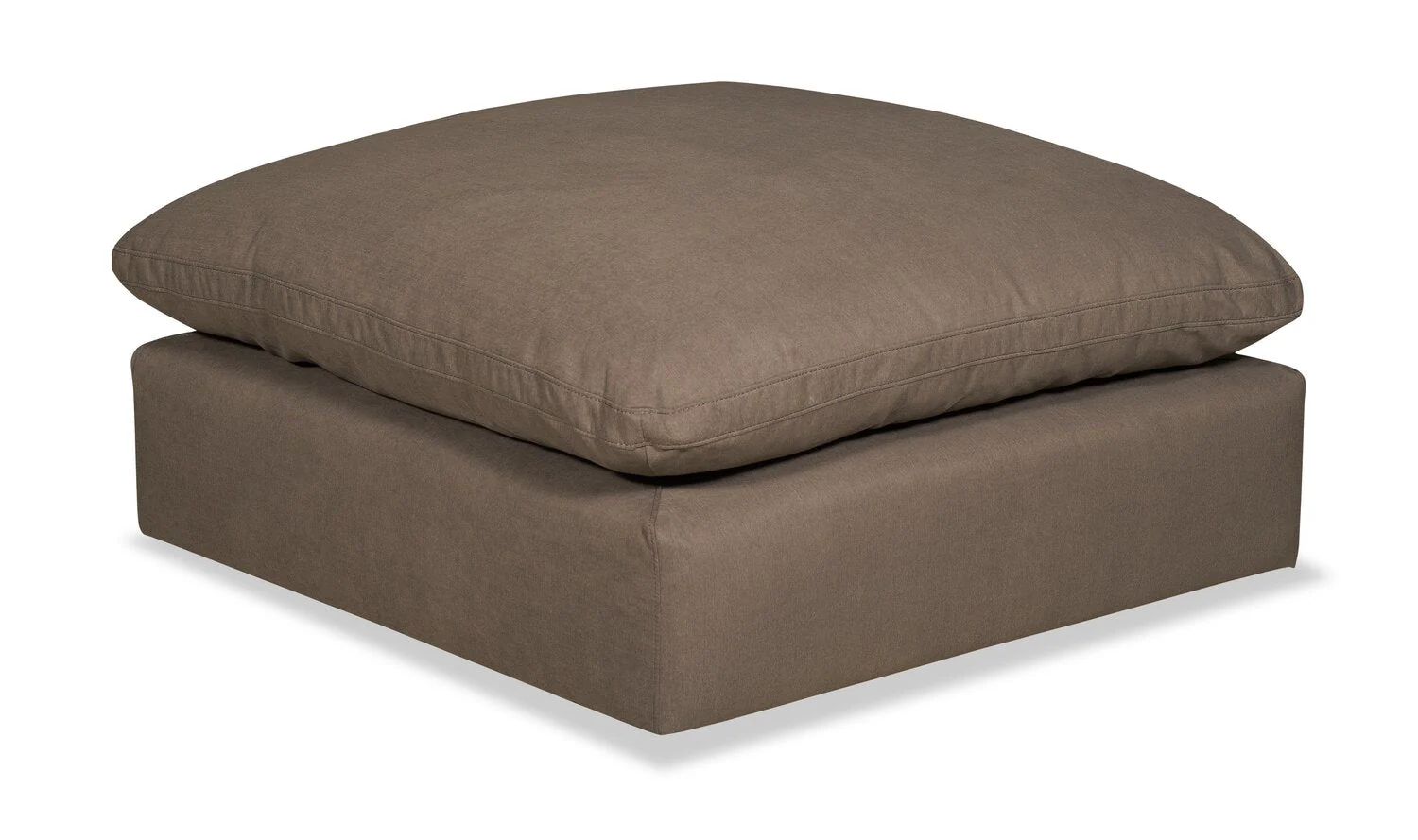 Dalyn 4-Piece Linen-Look Fabric Modular Sectional with Ottoman - Slate - Image 5