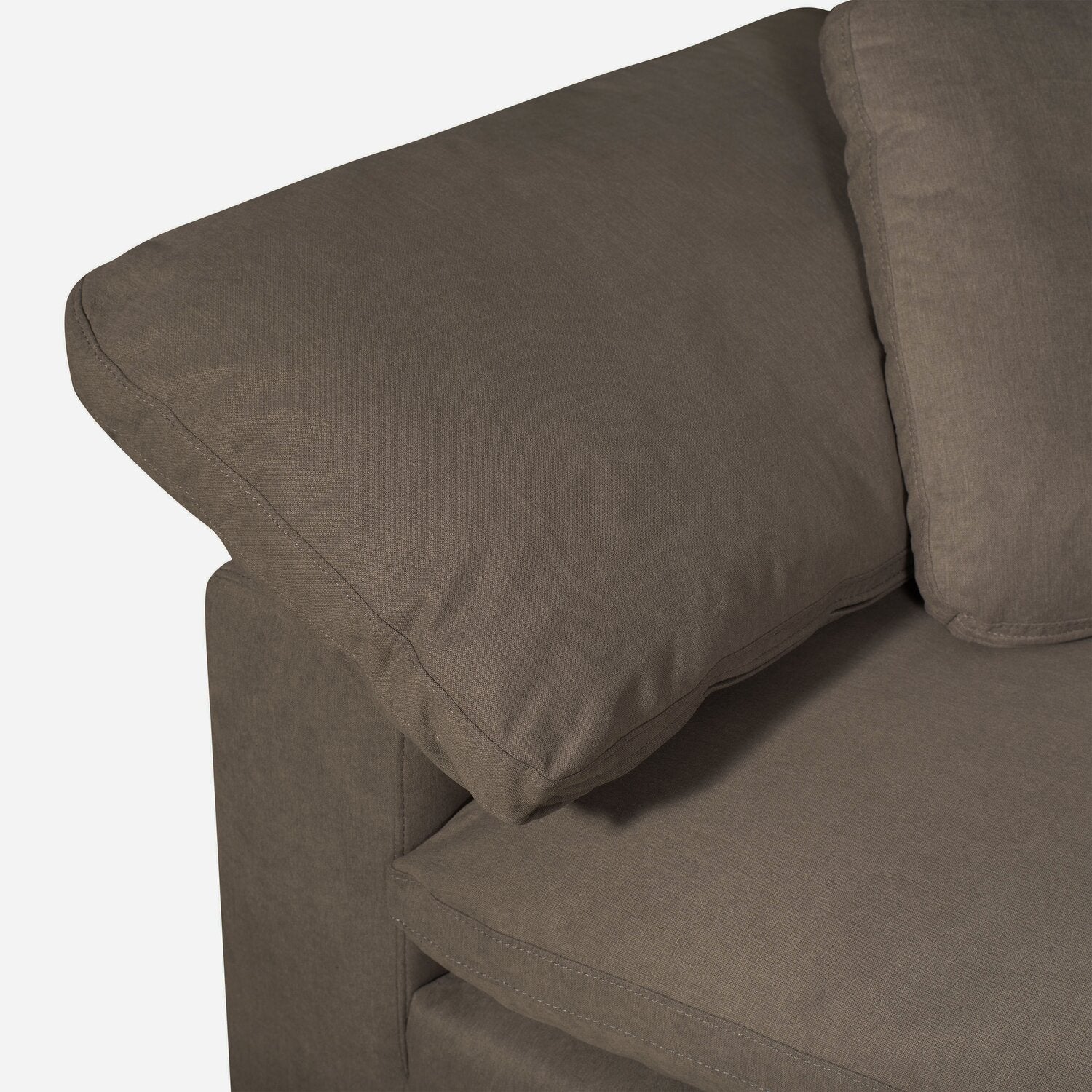 Dalyn 4-Piece Linen-Look Fabric Modular Sectional with Ottoman - Slate - Image 6