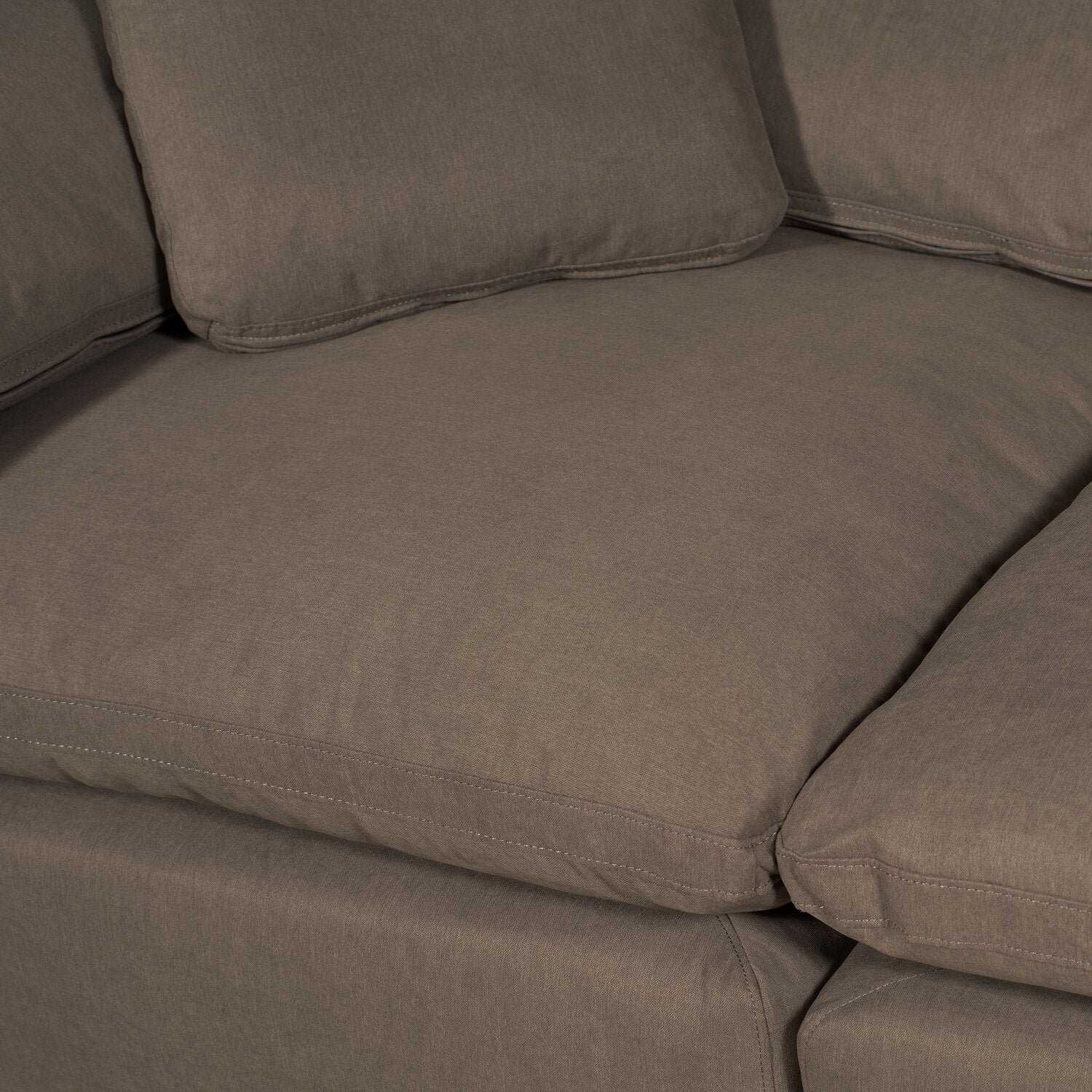 Dalyn 4-Piece Linen-Look Fabric Modular Sectional with Ottoman - Slate - Image 8