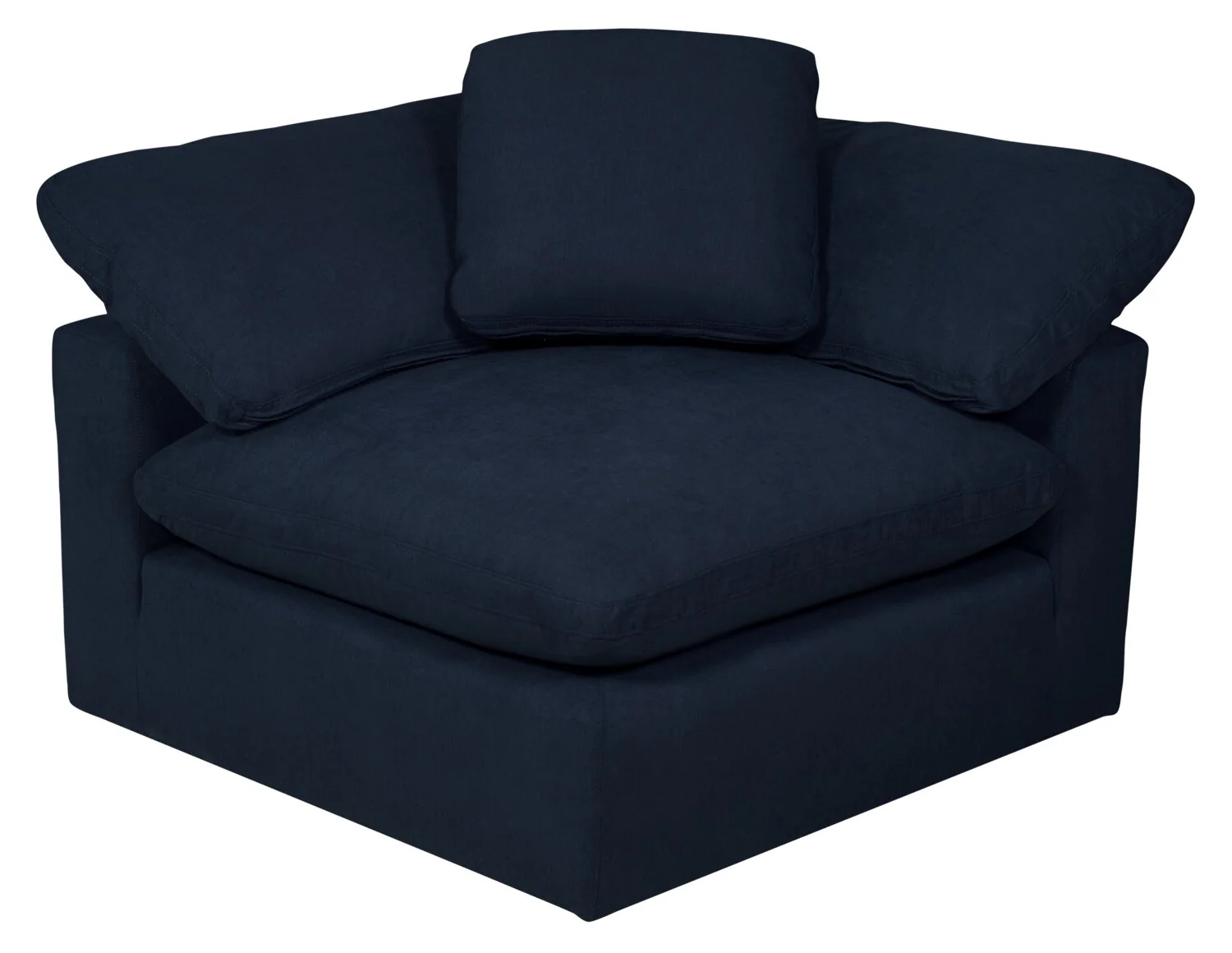 Dalyn 6-Piece Linen-Look Fabric Modular Sectional with 2 Ottomans - Navy - Image 3