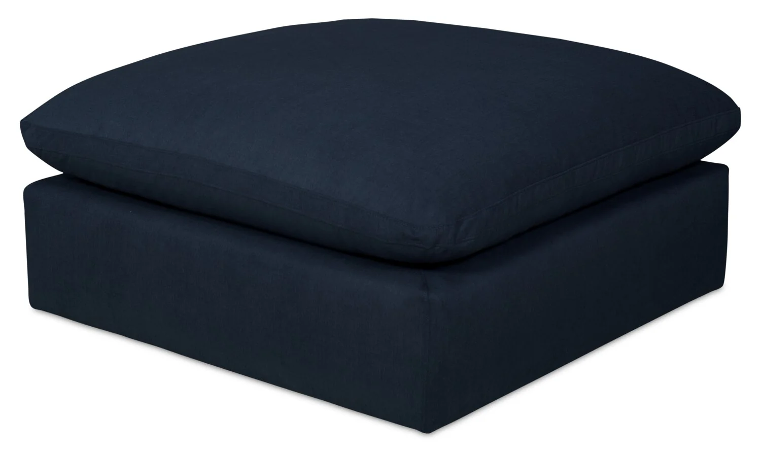 Dalyn 6-Piece Linen-Look Fabric Modular Sectional with 2 Ottomans - Navy - Image 5