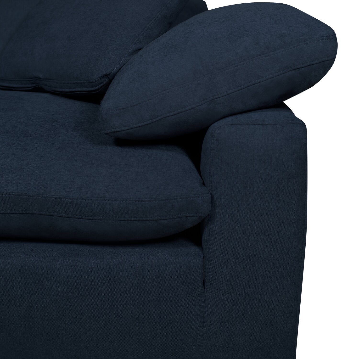 Dalyn 6-Piece Linen-Look Fabric Modular Sectional with 2 Ottomans - Navy - Image 9