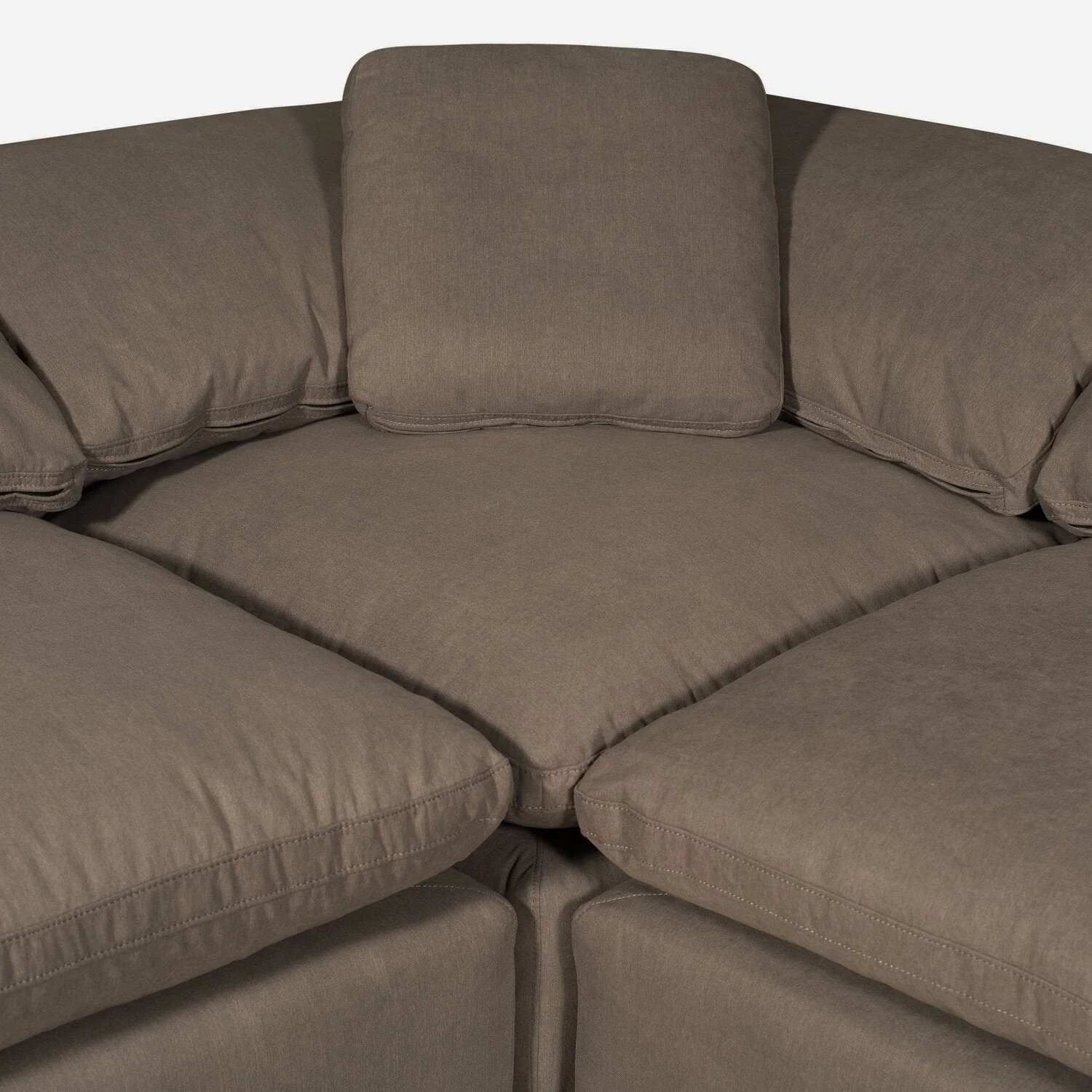 Dalyn 8-Piece Linen-Look Fabric Modular Sectional - Slate - Image 8
